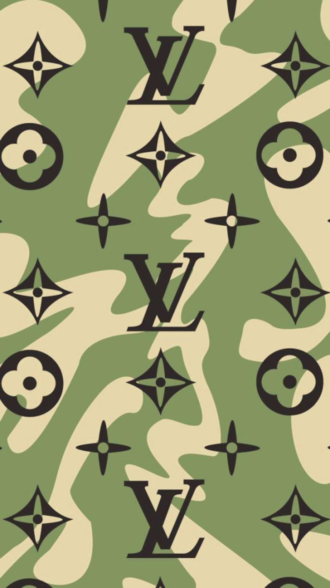 Louis Vuitton Telefon Camuflaj Verde Fundal