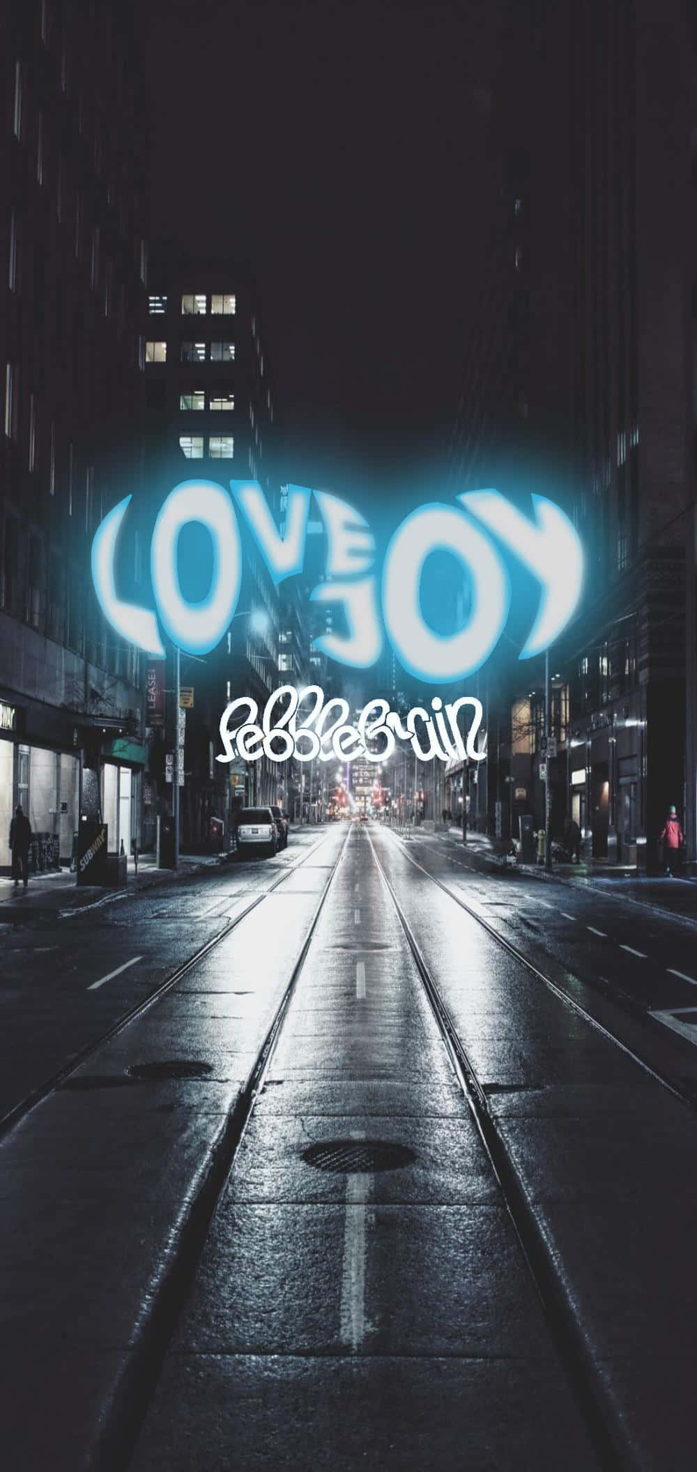 Love Joy Scrisoare Neon Albastră Fundal