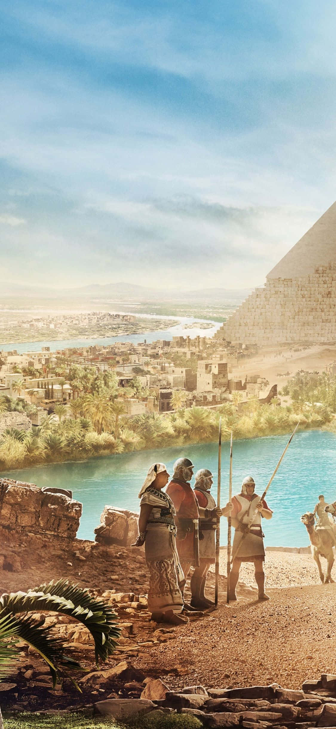 Loveste fără teamă cu iPhone X în Assassin's Creed Origins Fundal
