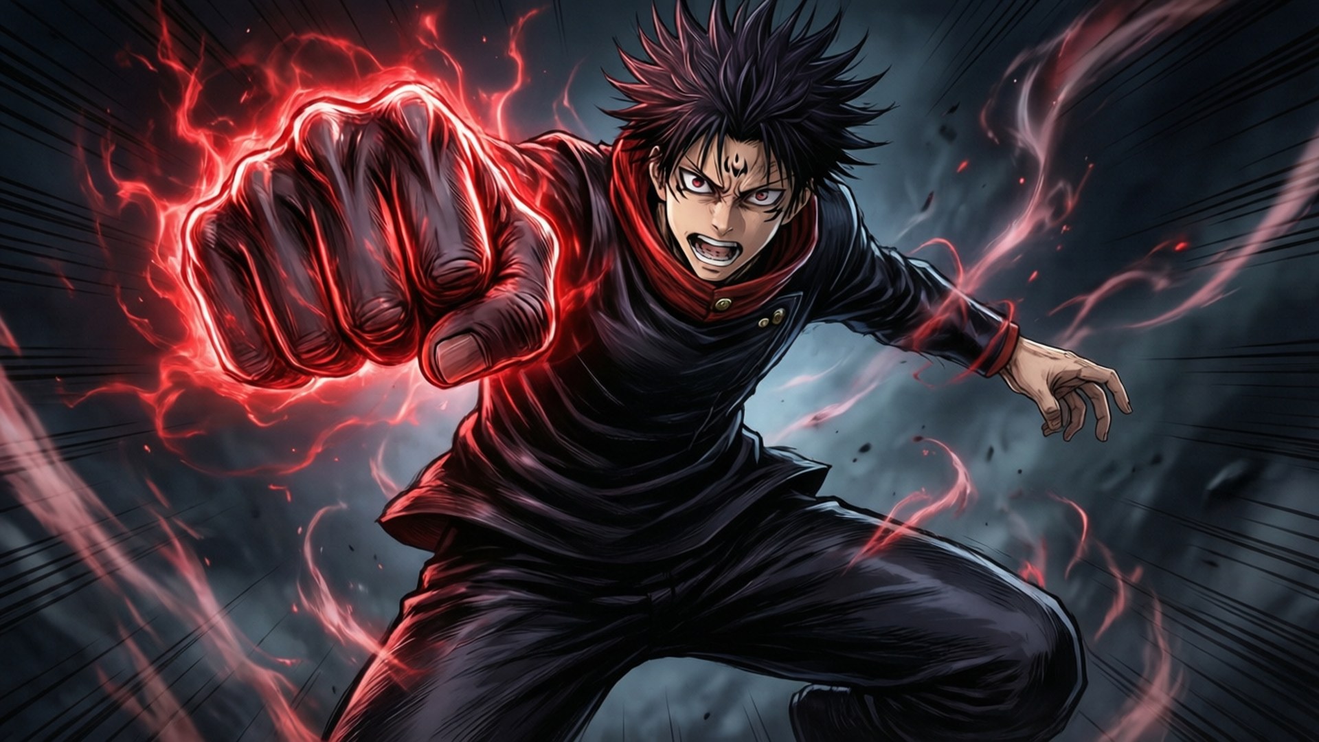 Lovitura Black Flash a lui Yuji Fundal