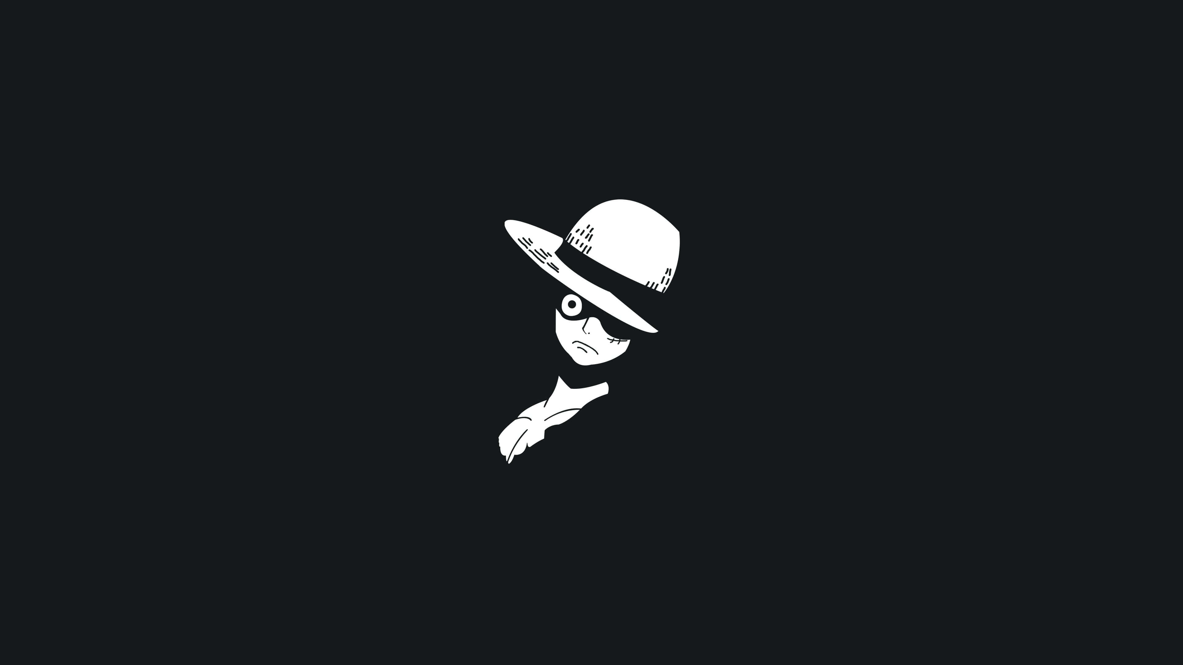 Luffy Anime Negru Estetic PC Fundal
