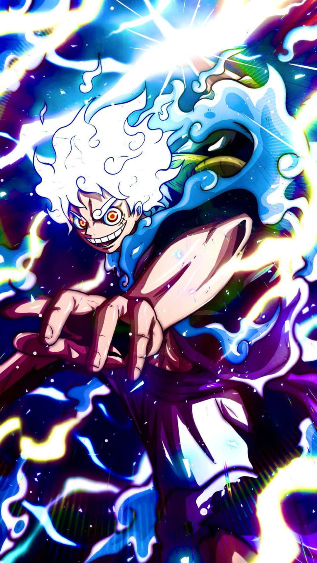 Luffy arătând determinarea de a-și proteja echipajul Fundal