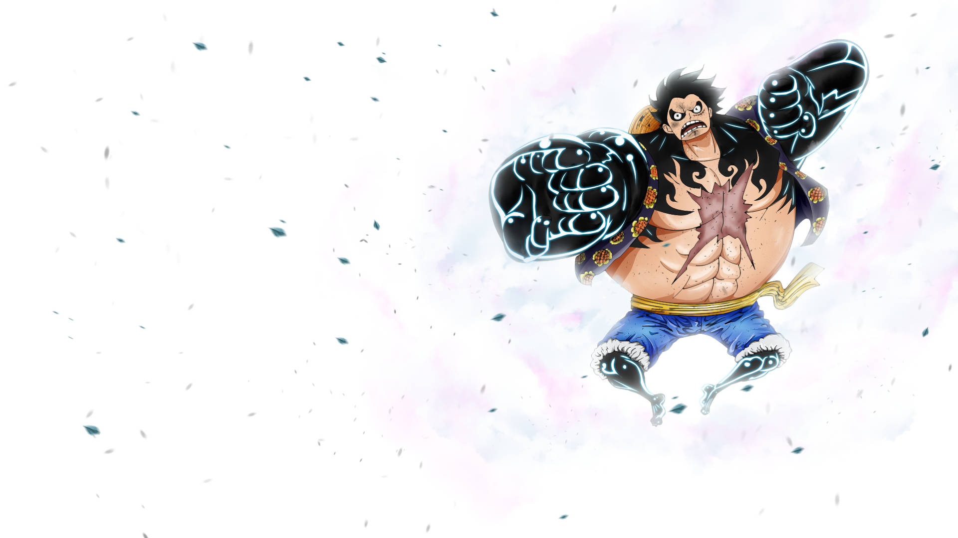 Luffy Cu Mușchi Mari și Puternici Fundal