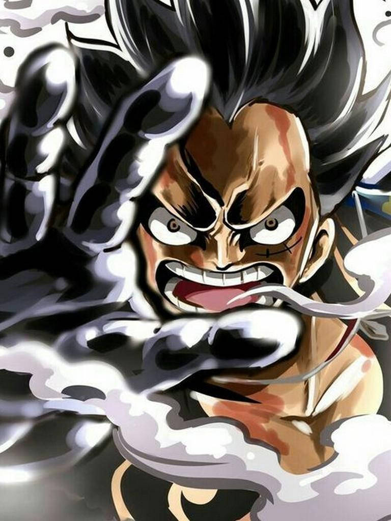Luffy Gear 4 Cap Furios Cadru Apropiat Fundal