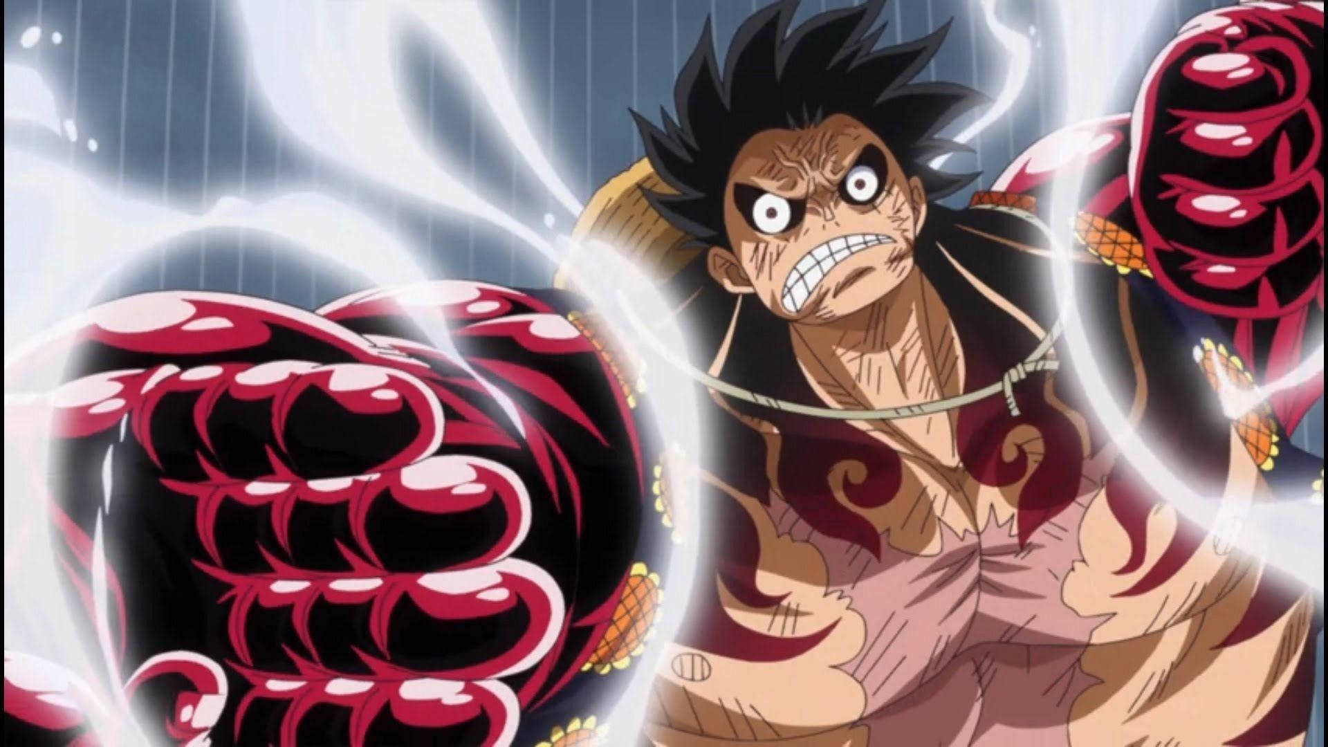 Luffy Gear 4 Față Deformată Fundal