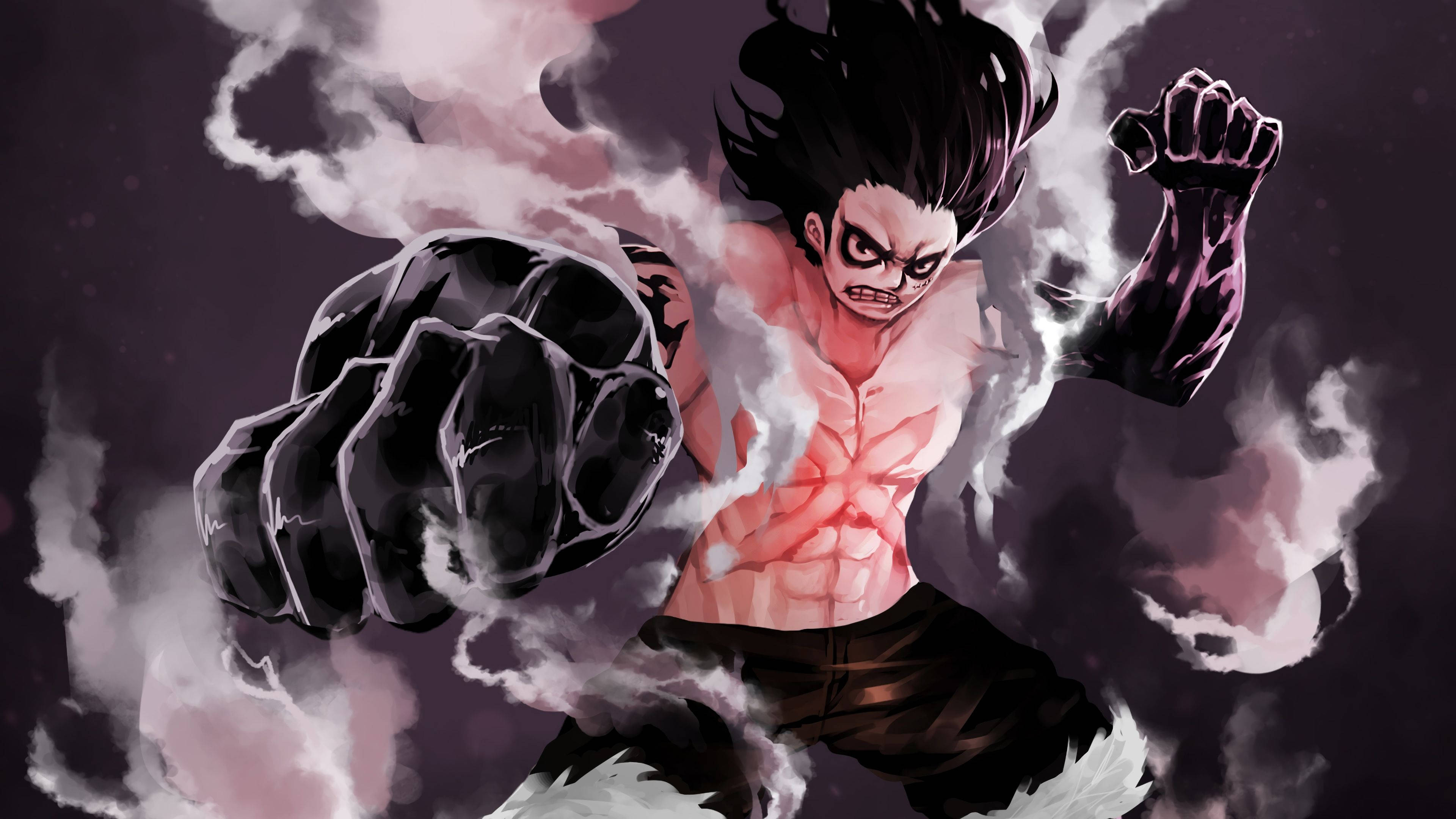 Luffy Gear 4 Forma Întunecată Fundal