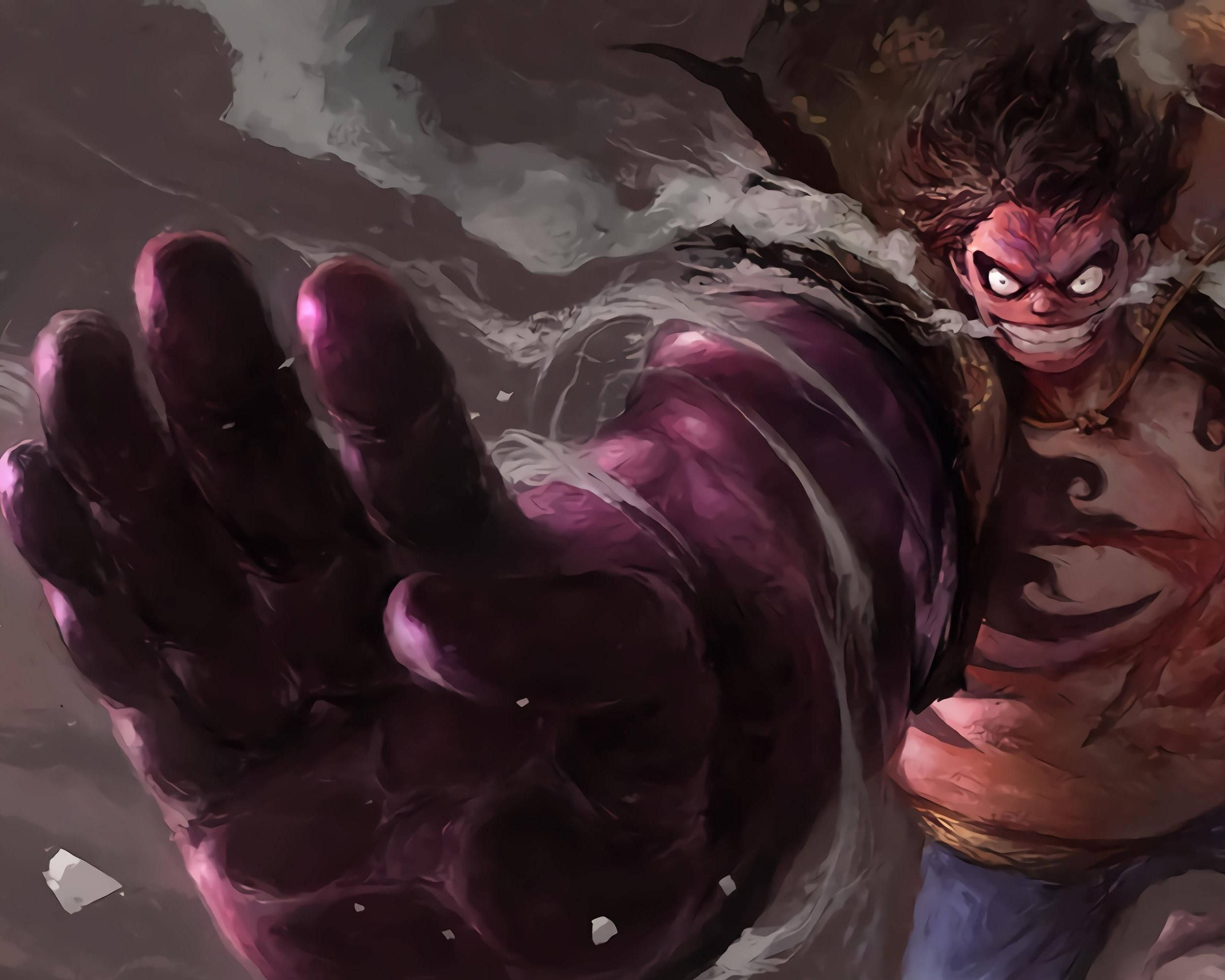 Luffy Gear 4 Zâmbet Ciudat Fundal