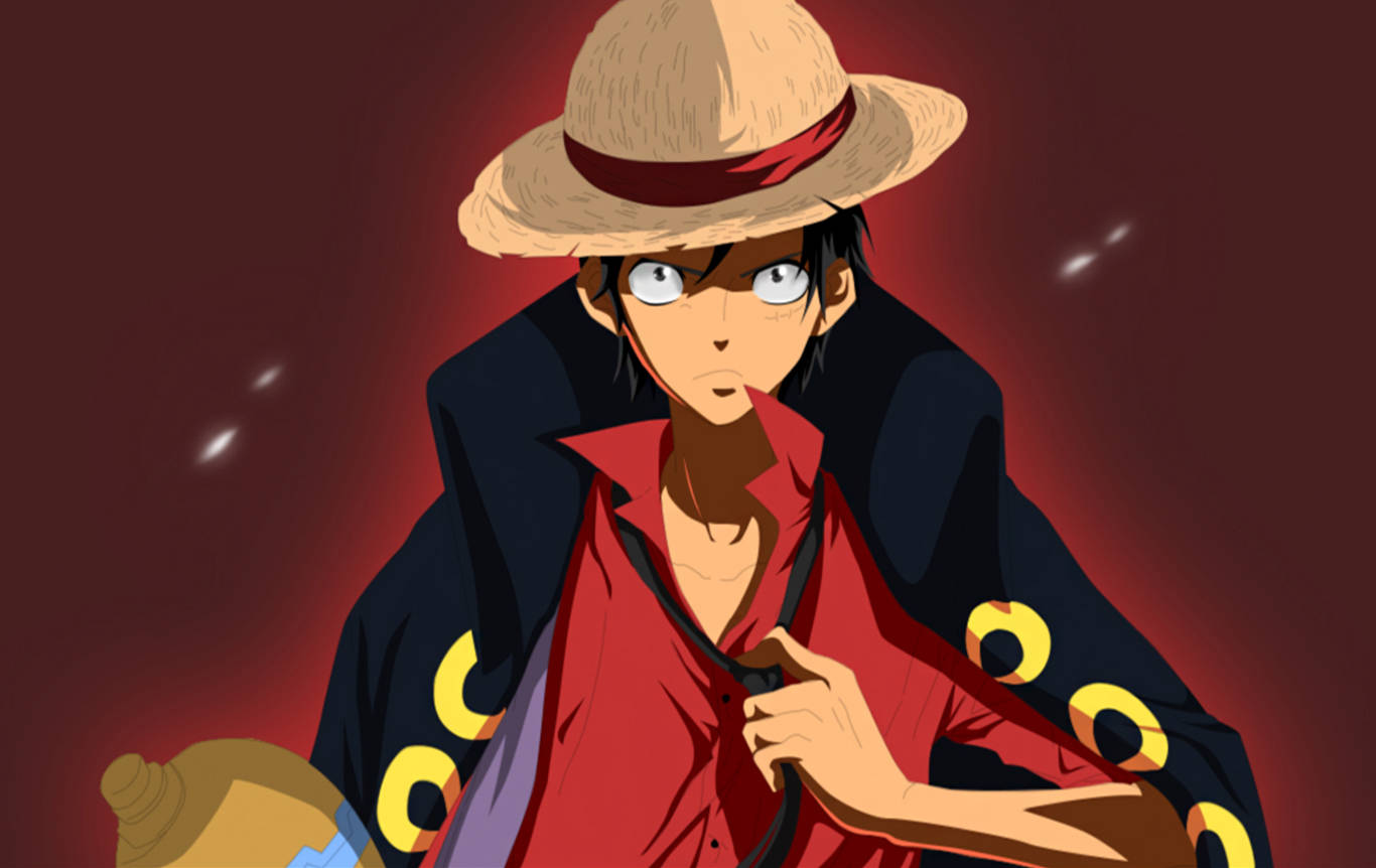 Luffy Haine Roșii și Negre Fundal