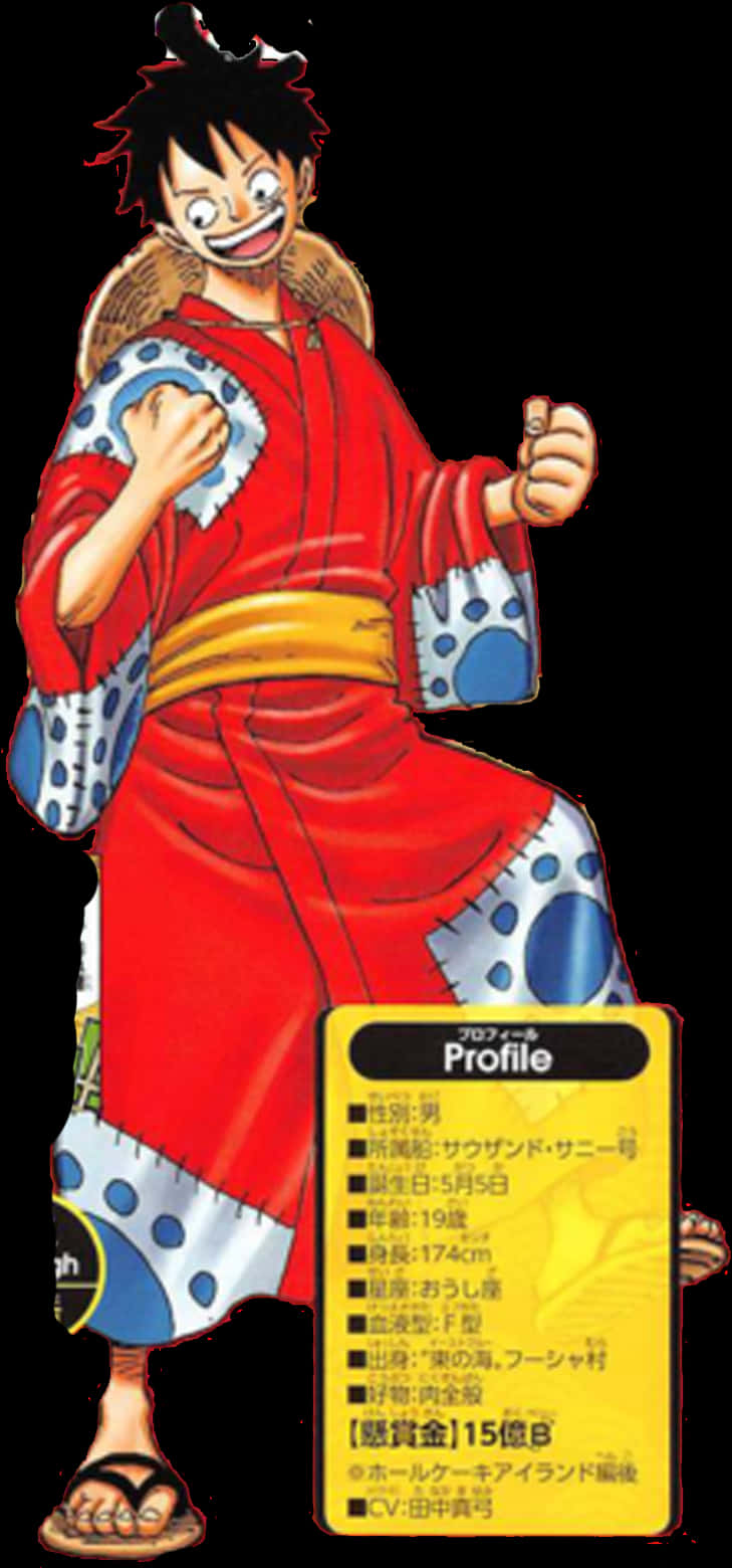 Luffy în Robă Roșie Tradițională Fundal