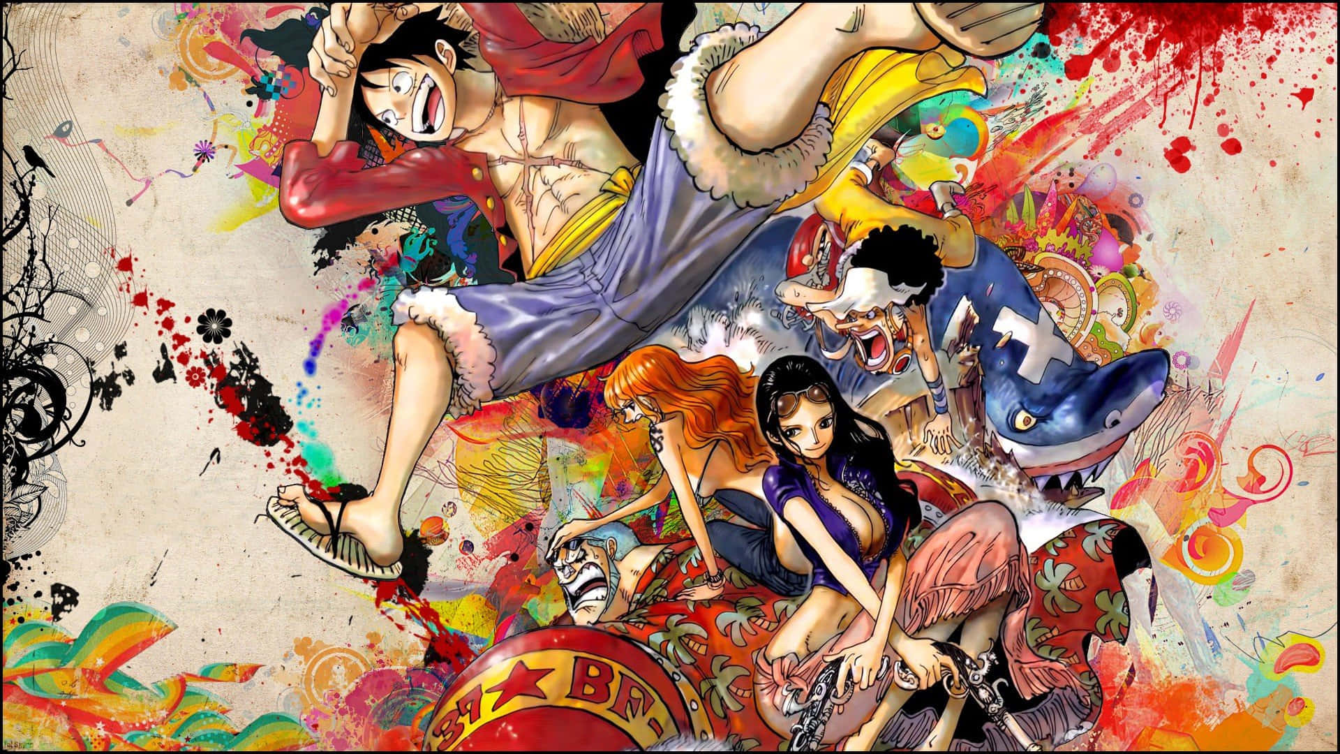 Luffy, inima echipajului Pălăriei de Paie Fundal