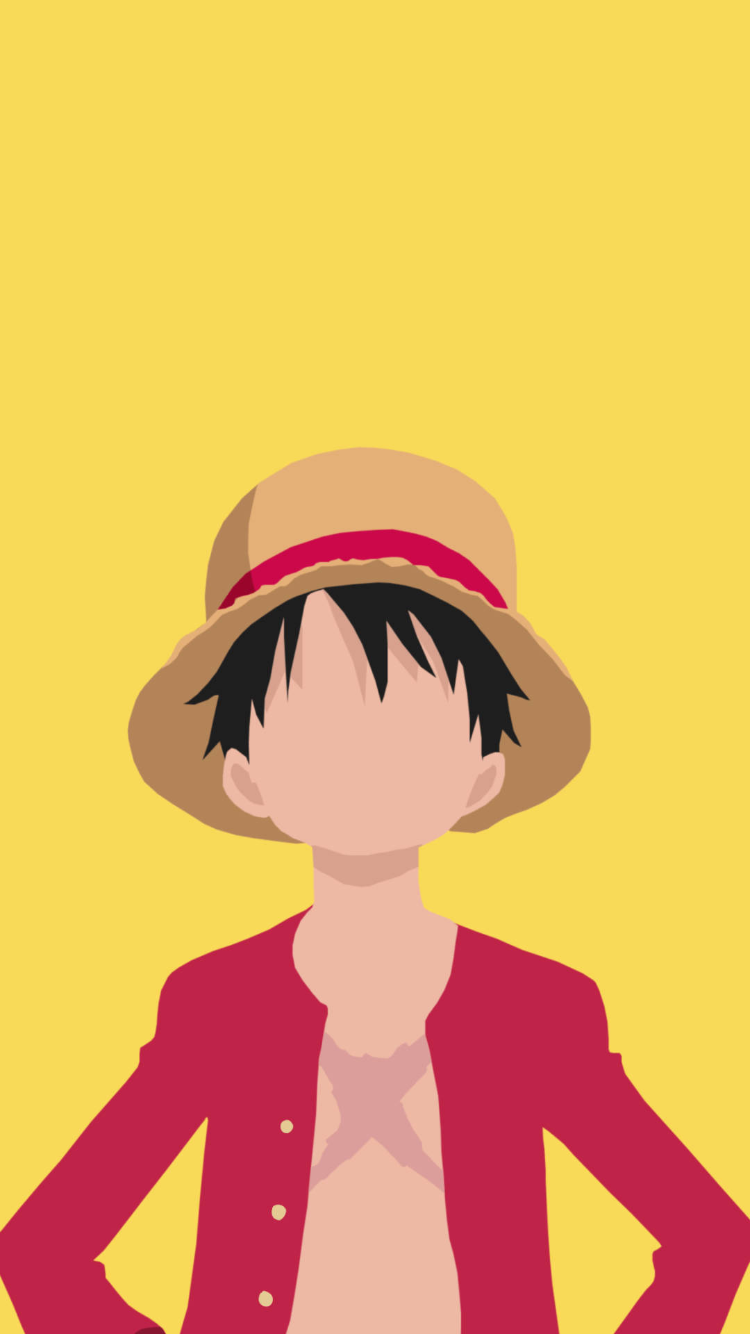 Luffy minimalist One Piece pentru iPhone Fundal