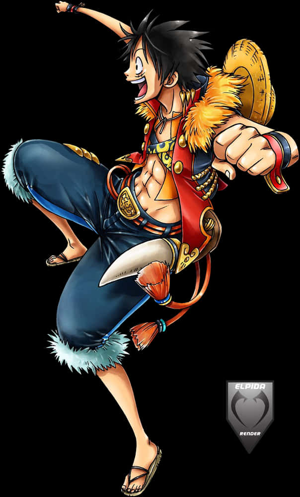 Luffy - Personaj Animat One Piece Fundal