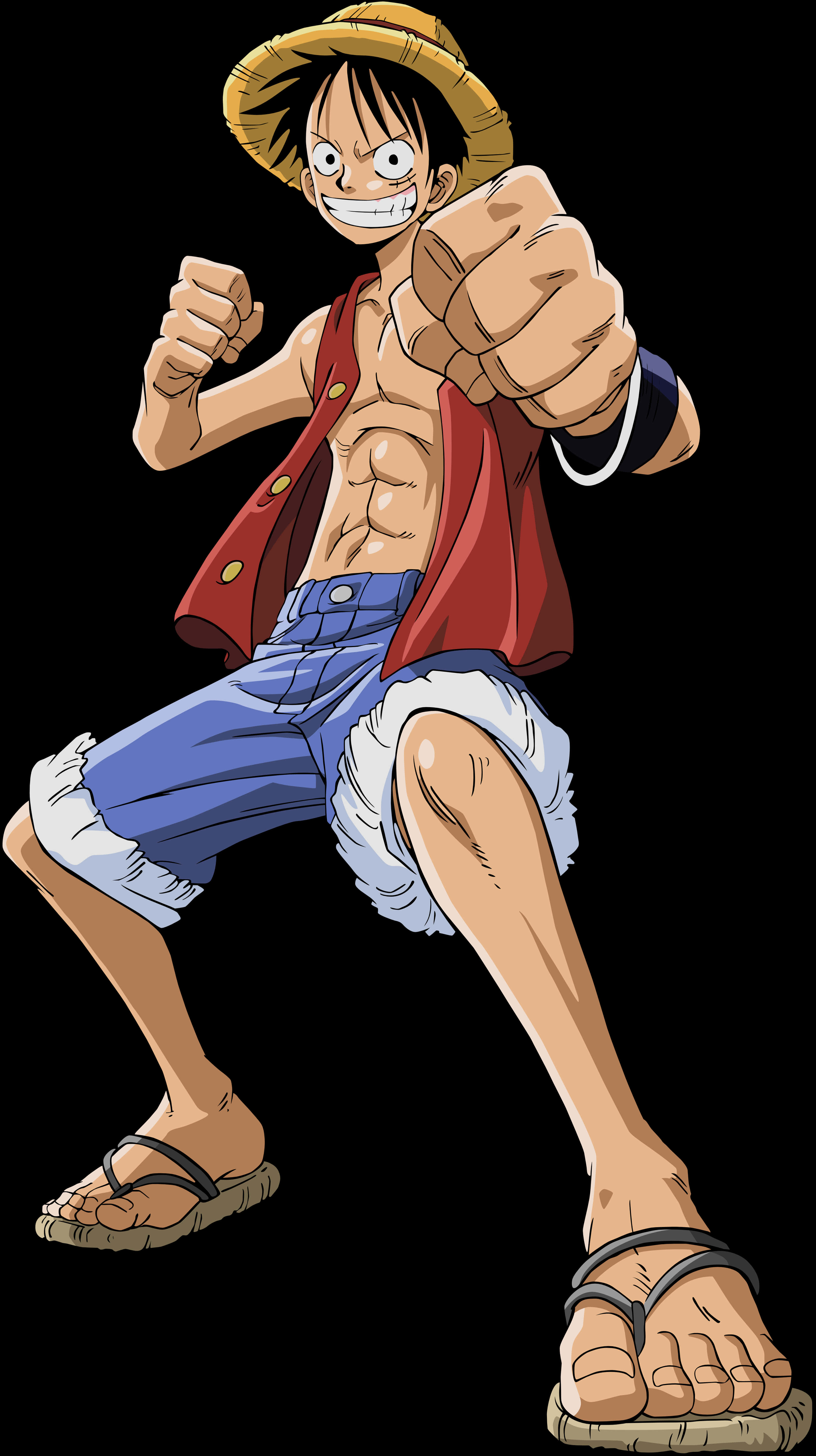 Luffy Pregătit de Acțiune One Piece Fundal