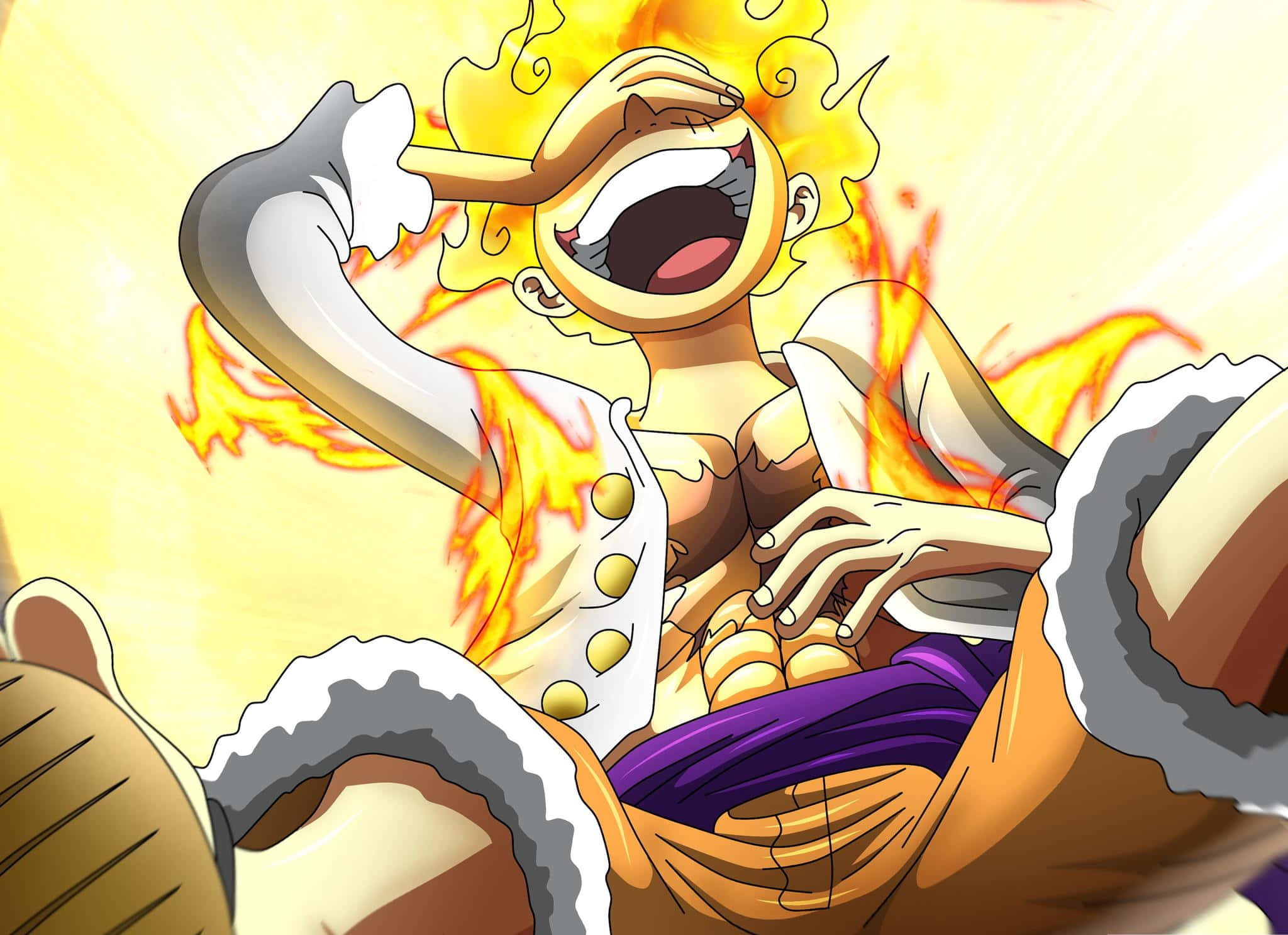 Luffy râzând din One Piece Fundal