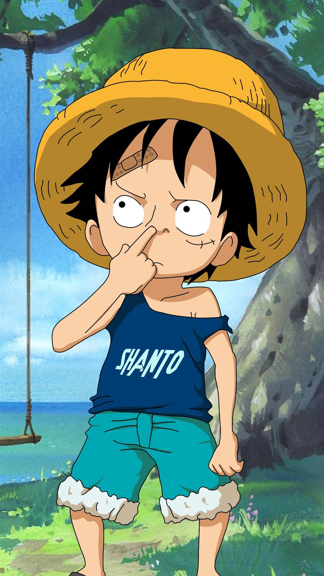 Luffy tânăr One Piece iPhone Fundal