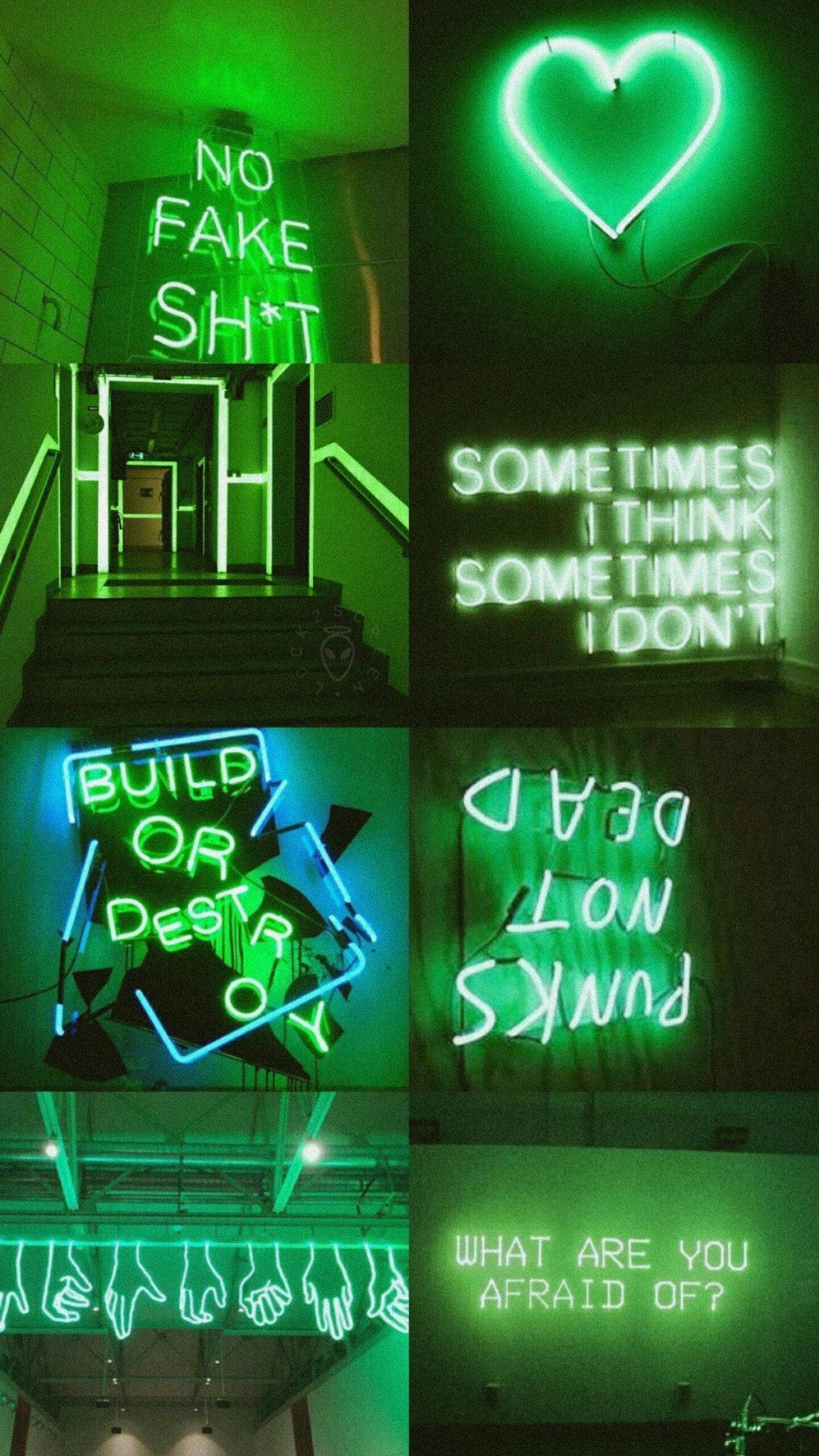Lumini Neon Verde Pastel Fundal