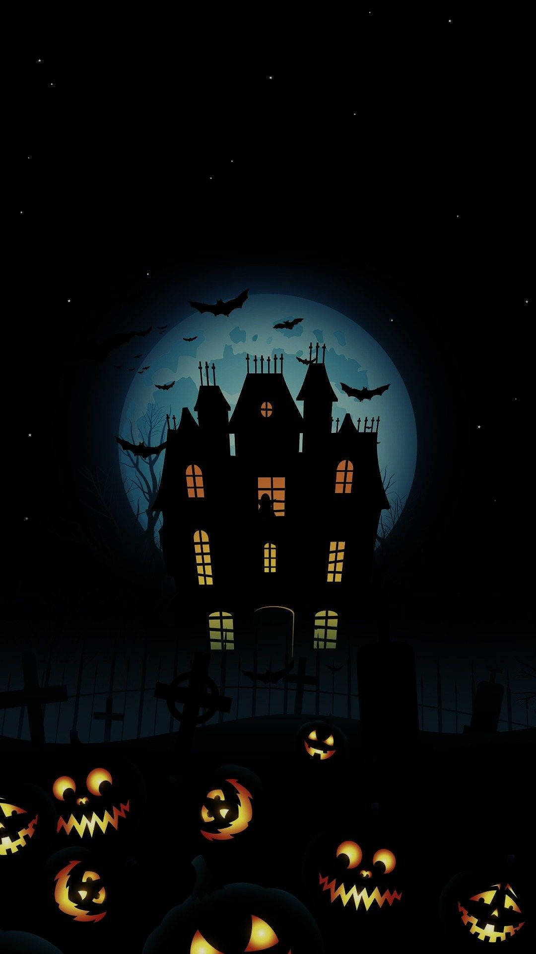 Lună Albastră de Halloween pentru iPhone Fundal