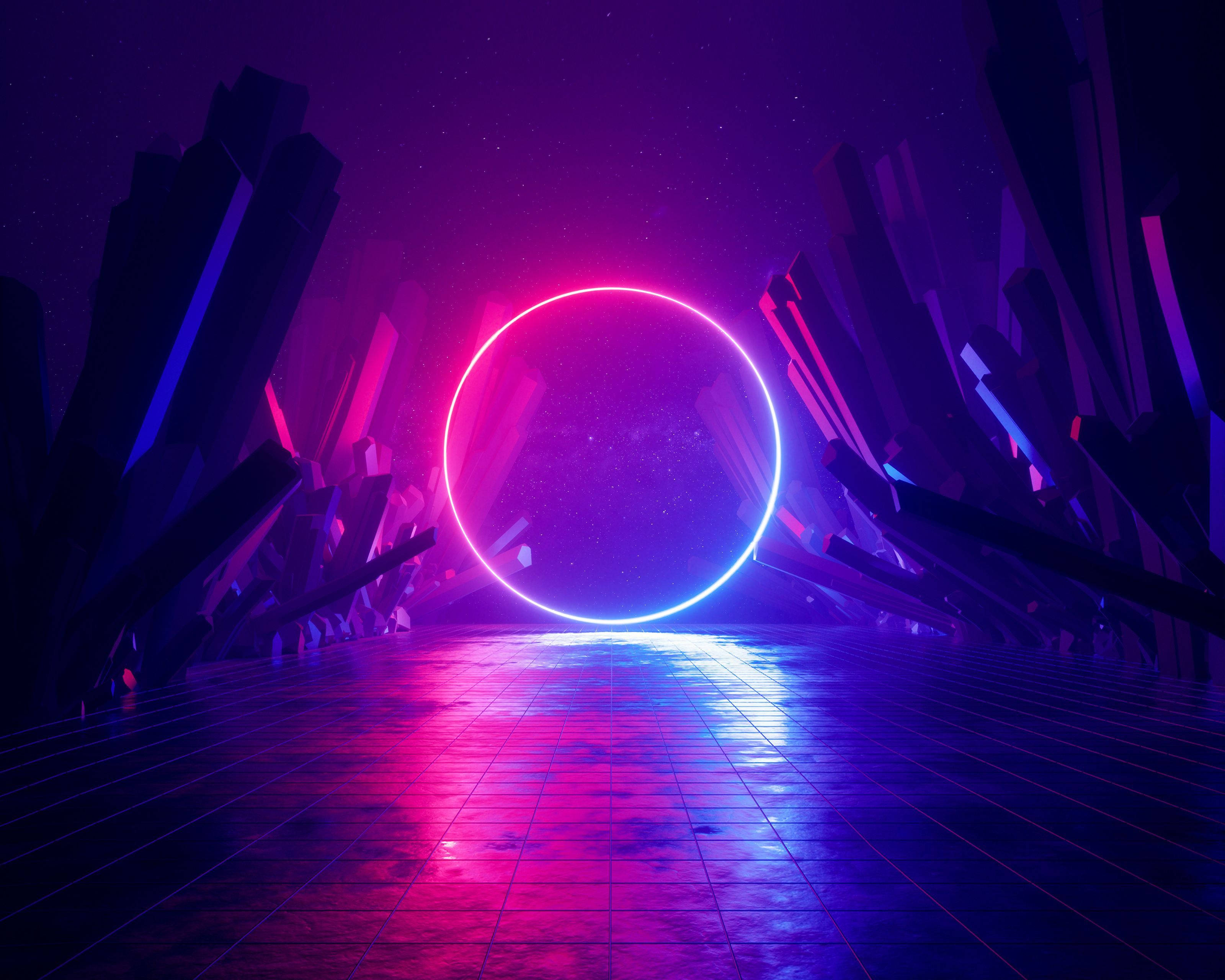 Lună Neon SF Fundal