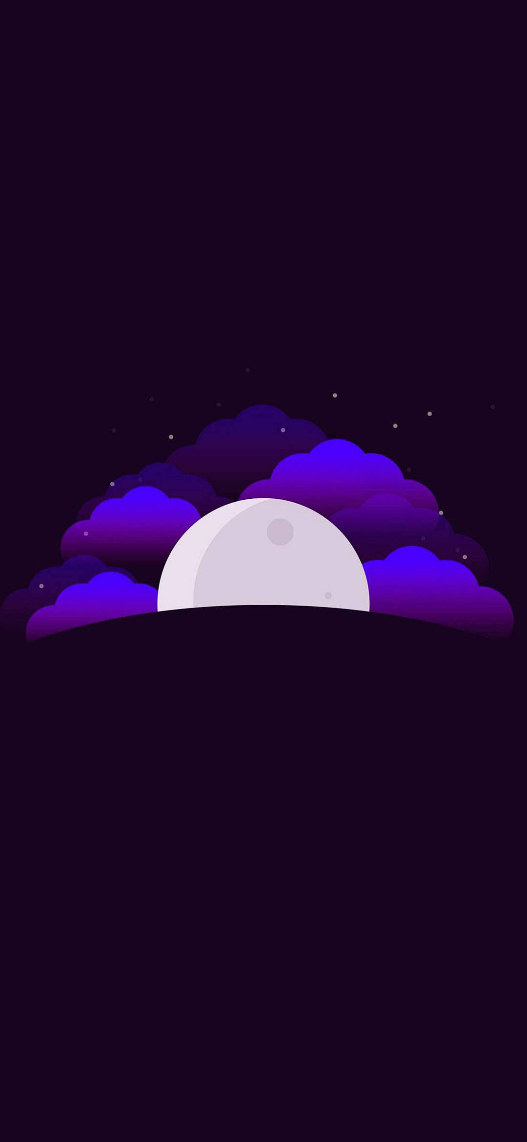 Lună Nori Violet Minimalist Android Fundal