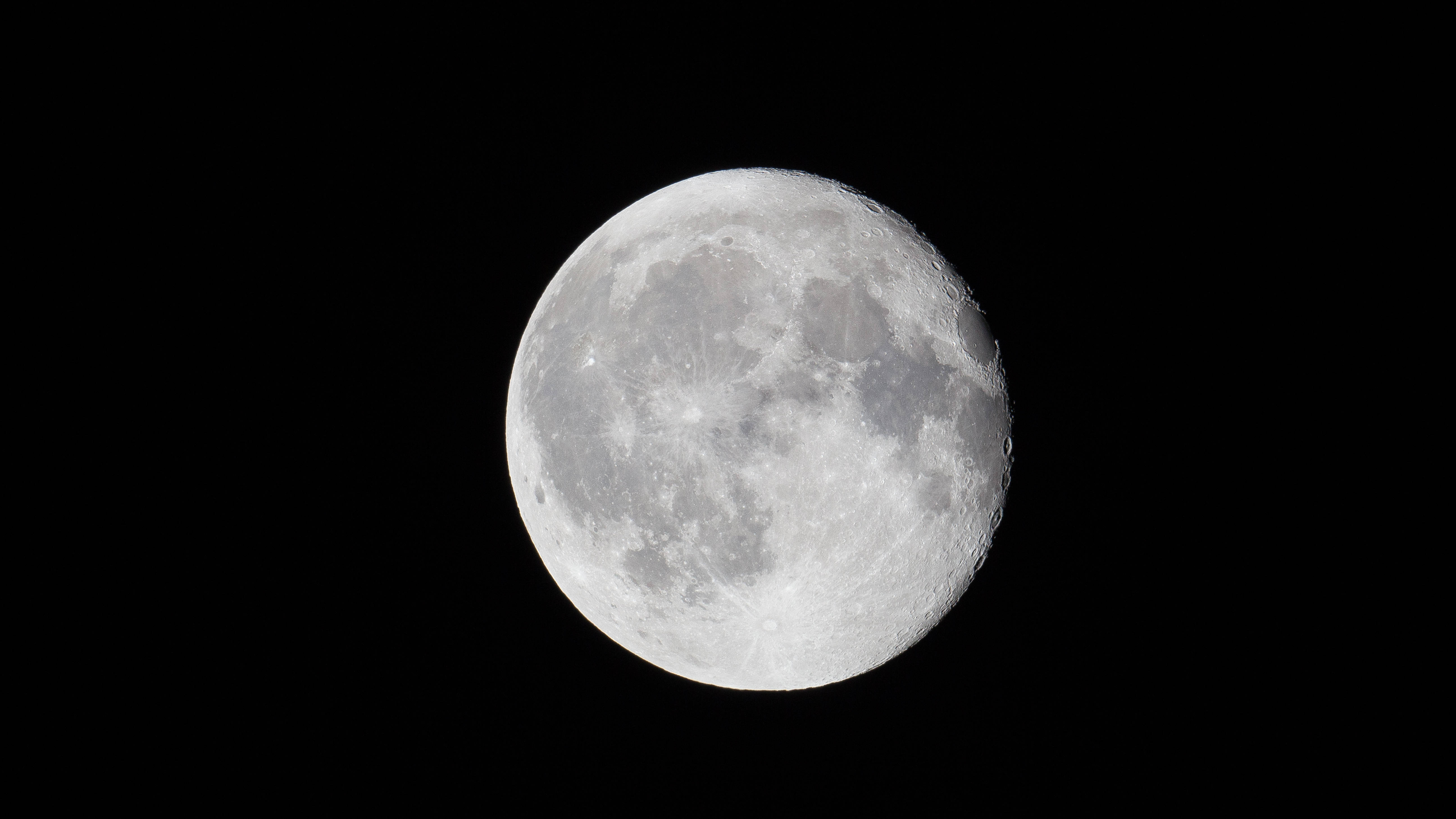 Lună Plină Perfectă Întuneric 4K Fundal