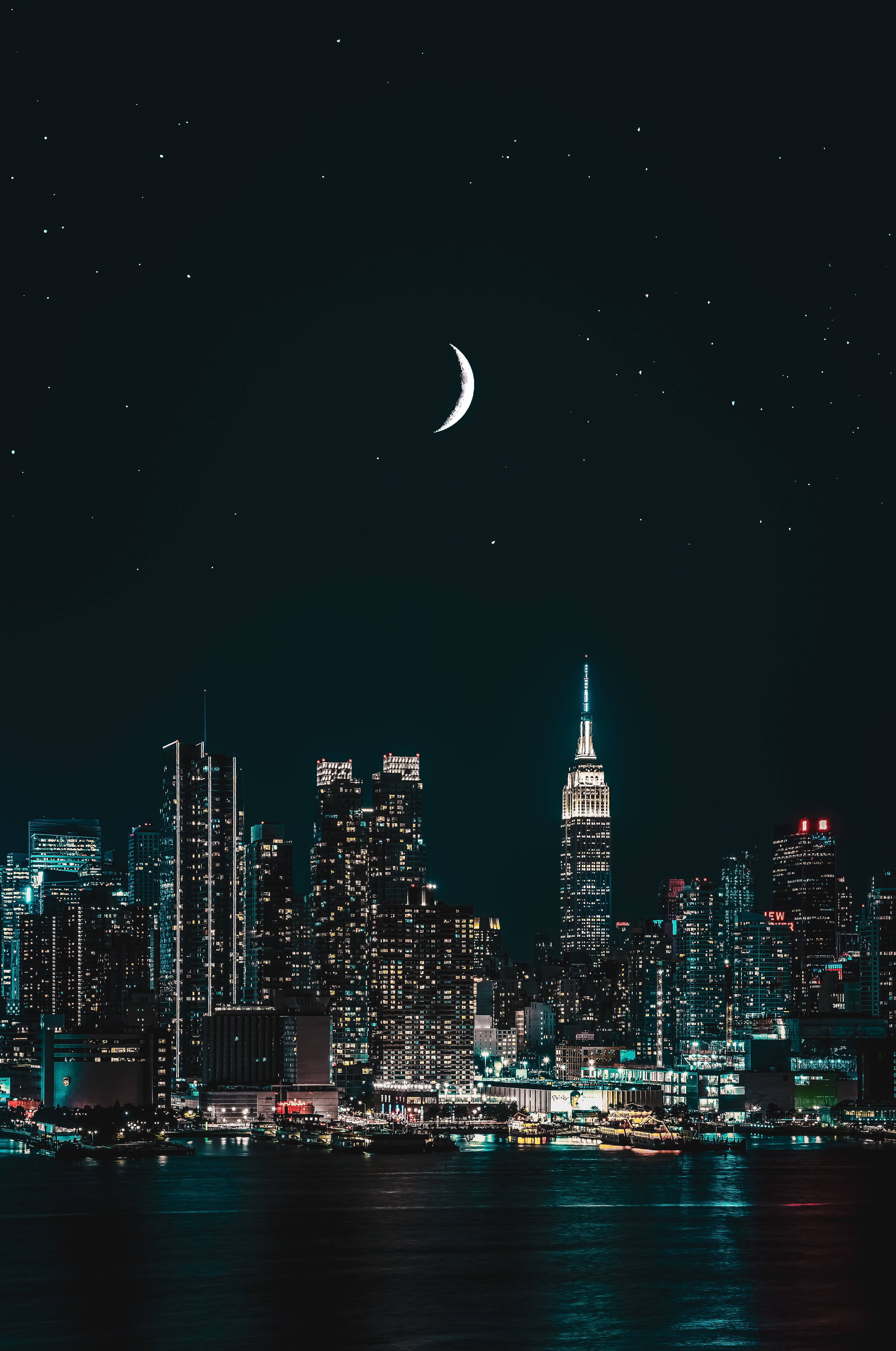 Lună și Noapte New York iPhone Fundal