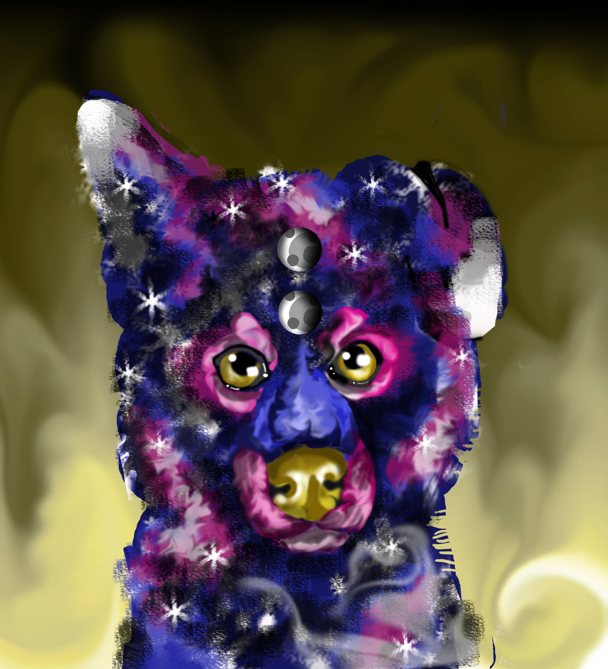 Lup galactic artă digitală pictată Fundal