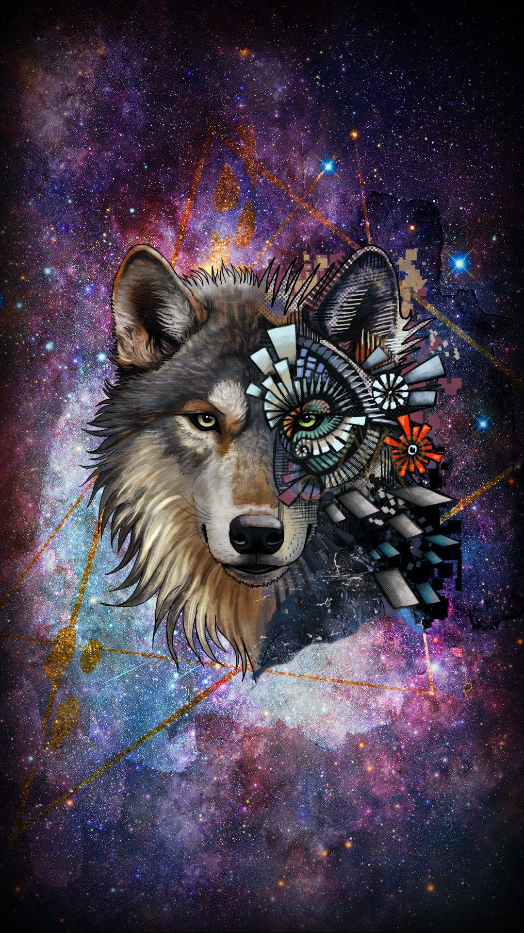 Lup Galactic Estetică Fantastică Fundal