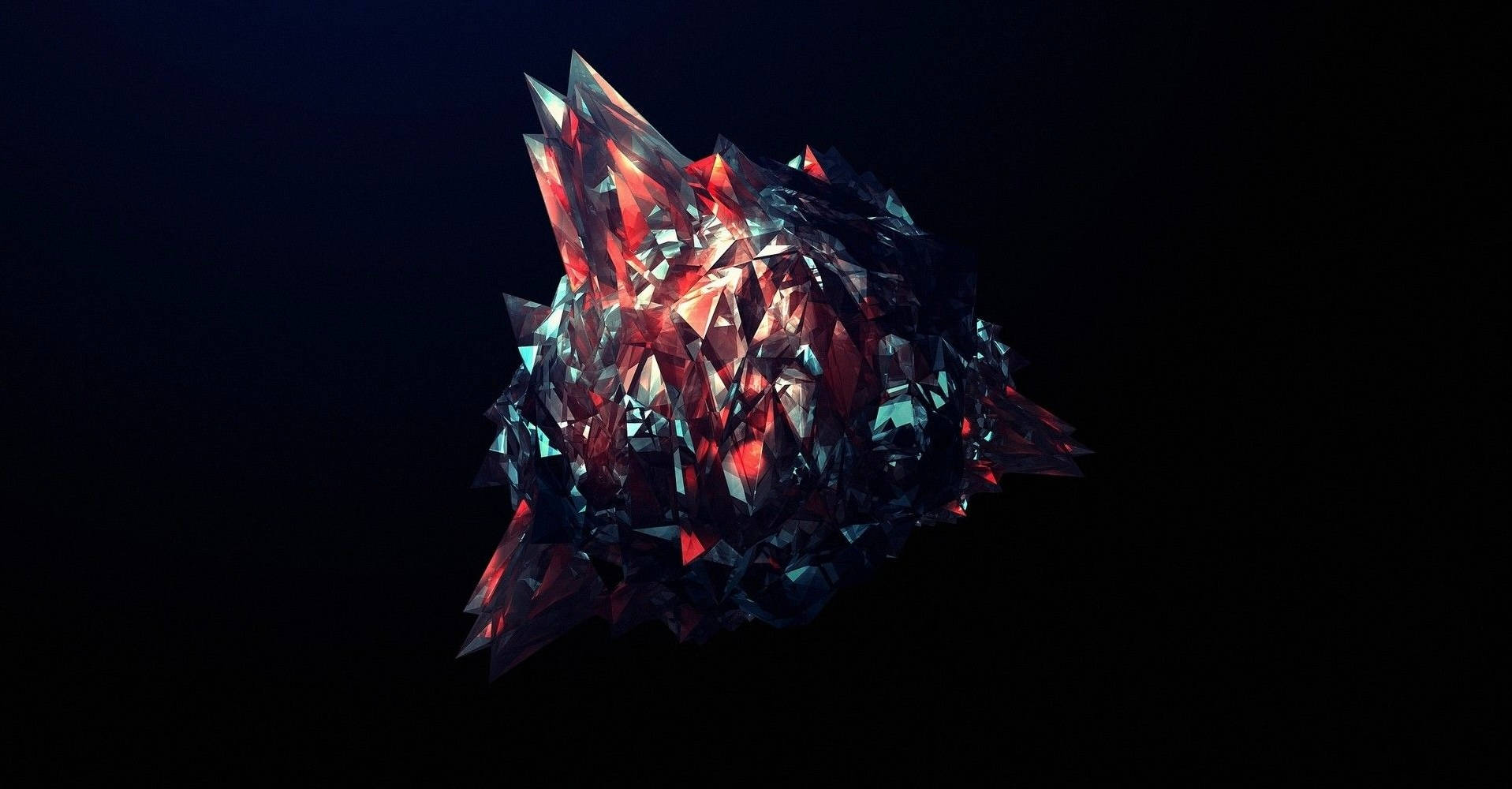 Lup galactic roșu în artă geometrică Fundal