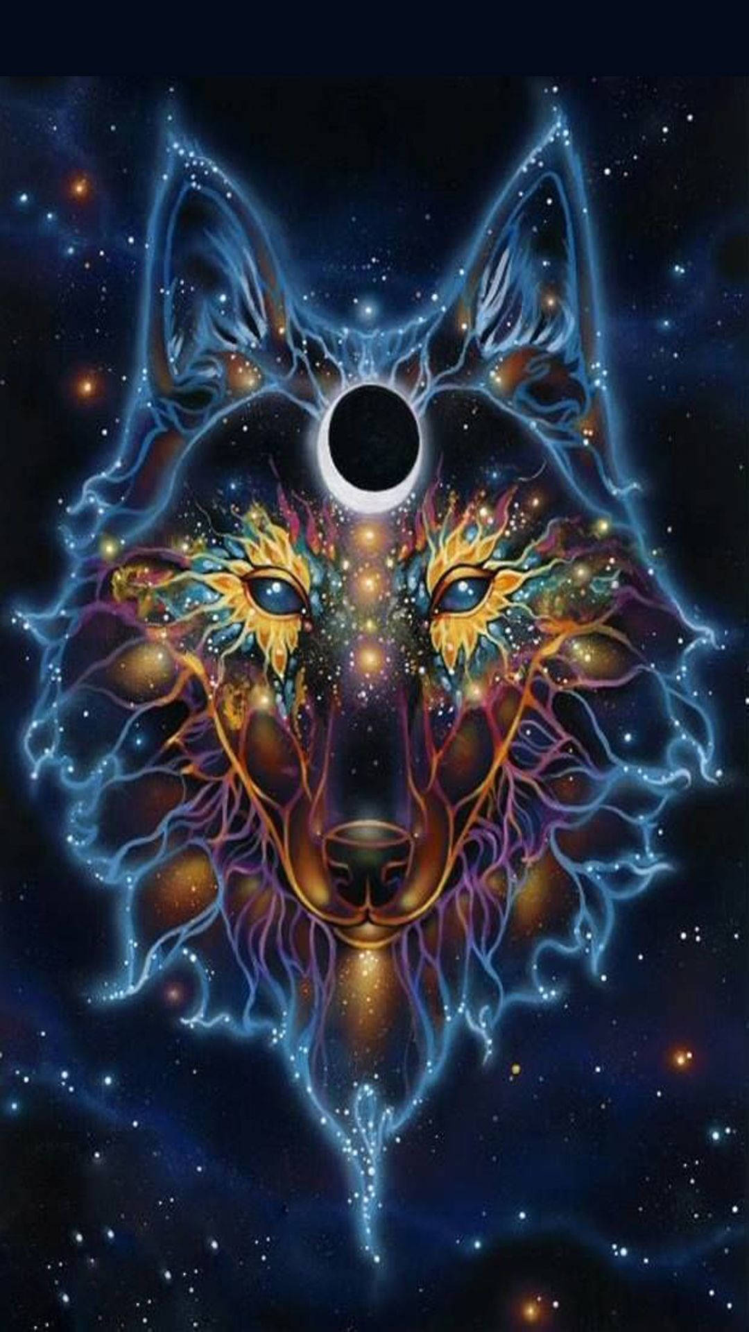 Lup Galactic Soare și Lună Fundal