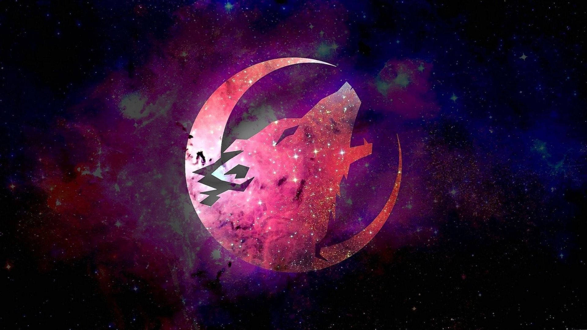 Lup urlând în galaxie drăguță Fundal