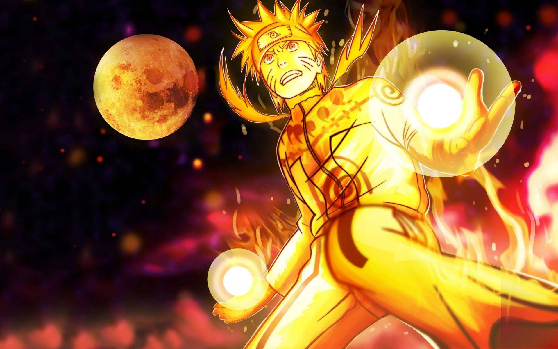 Luptă Anime Naruto Strălucitor Fundal