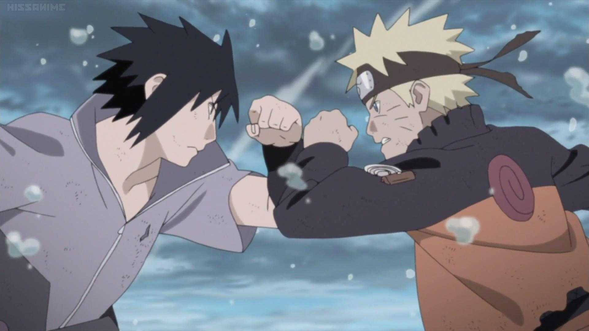Lupta de Taijutsu dintre Naruto și Sasuke în Adolescență Fundal