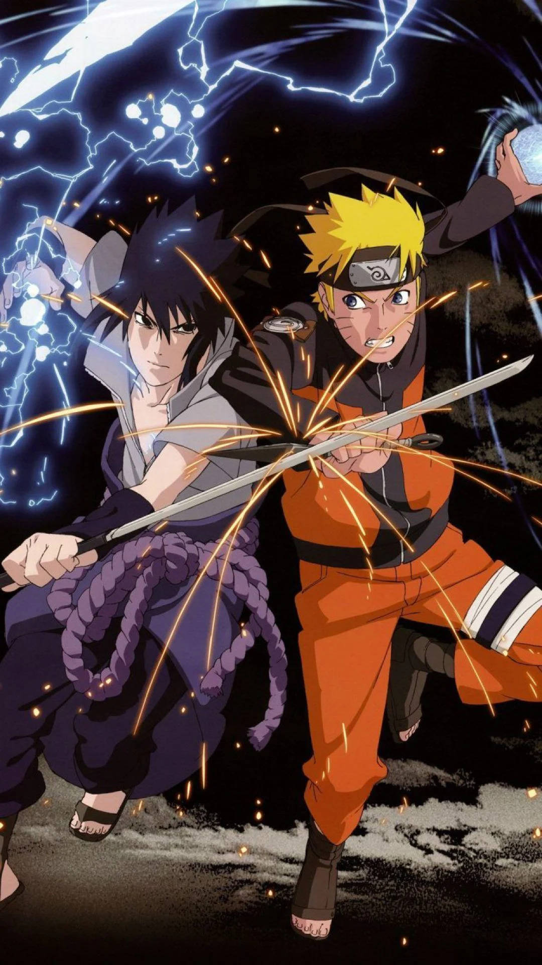 Lupta dintre Naruto și Sasuke, umăr la umăr Fundal