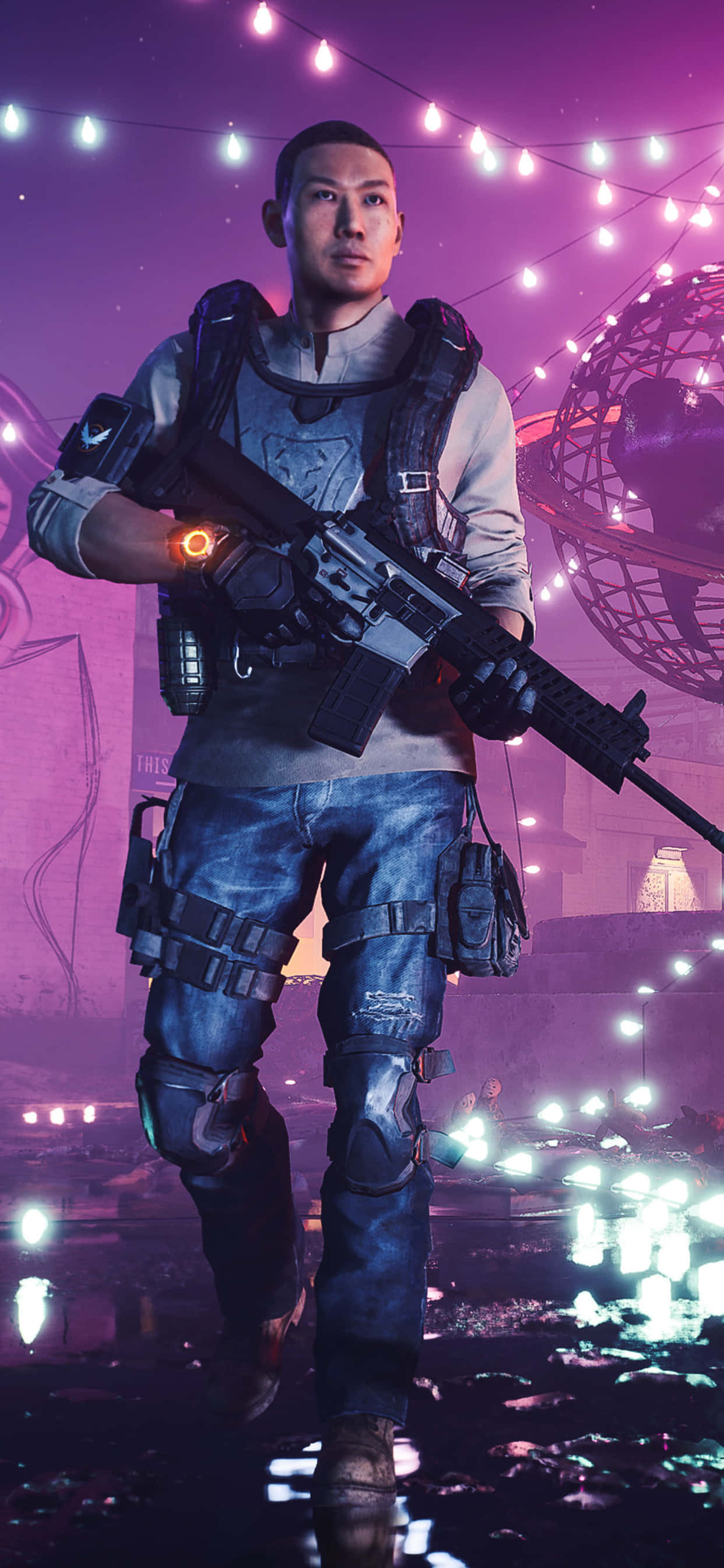 Luptă împotriva necunoscutului cu ediția iPhone Xs Max The Division Fundal