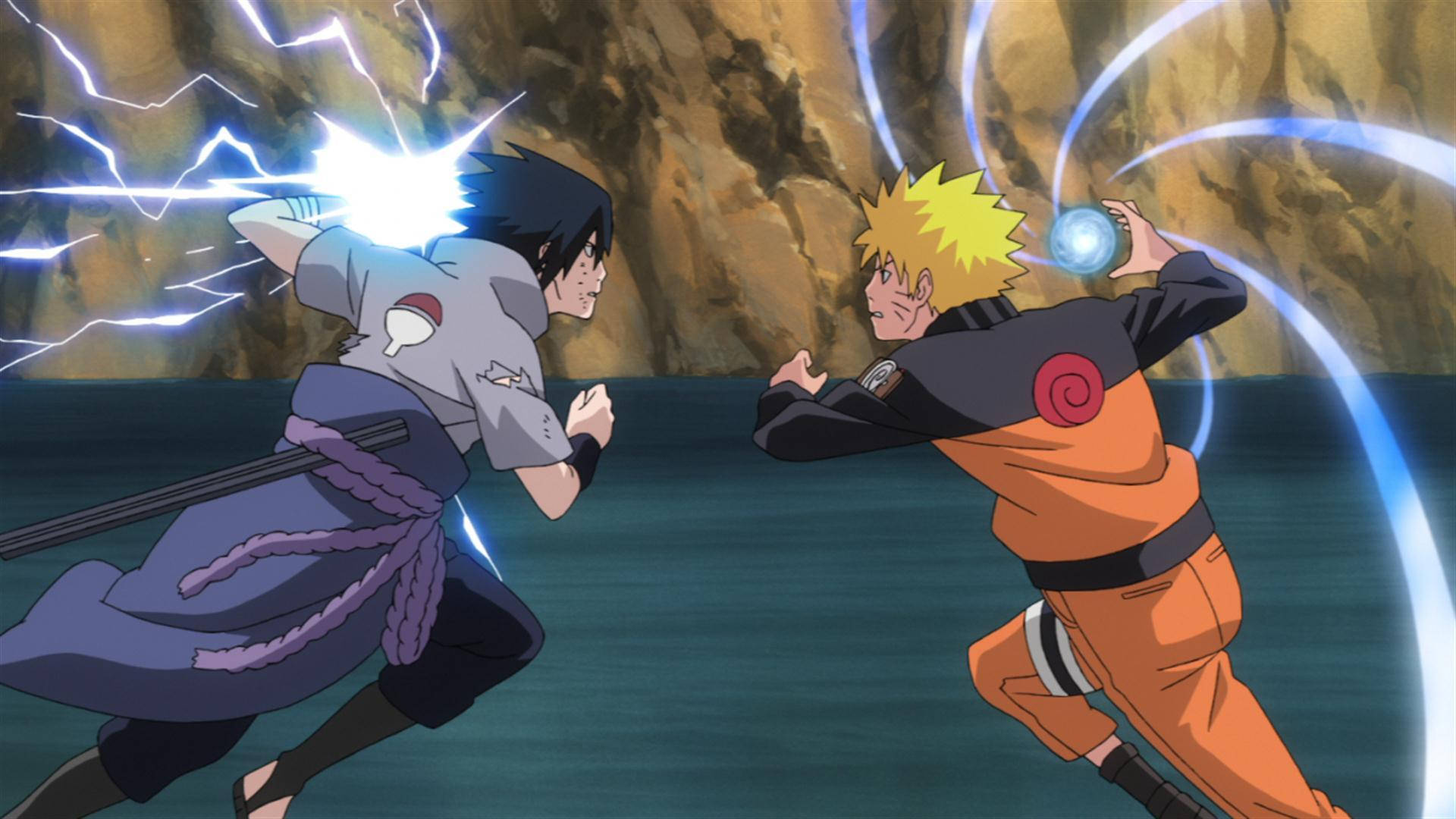 Lupta lui Naruto și Sasuke din Vale Fundal