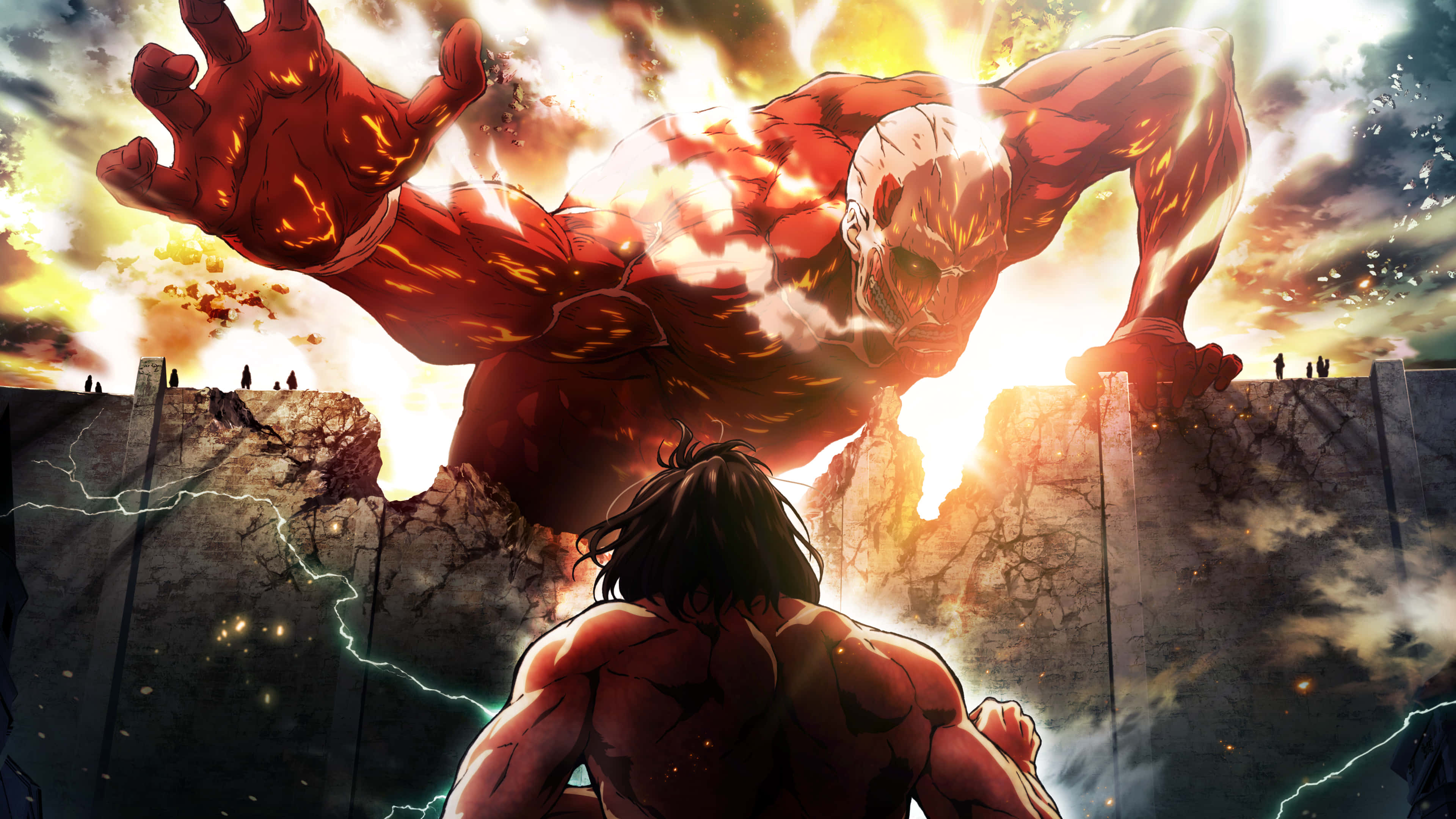 Lupta pentru salvarea omenirii în captivantul serial anime Attack on Titan Fundal
