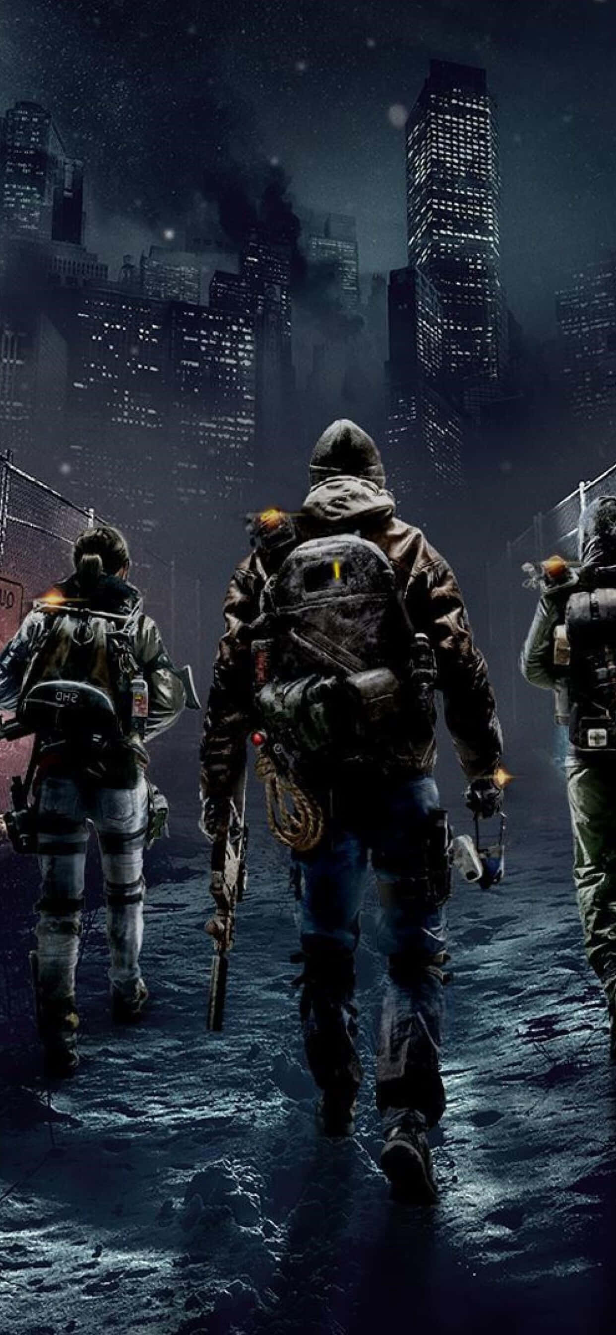 Luptă-te cu Inamicii Stilat cu iPhone Xs Max The Division Fundal
