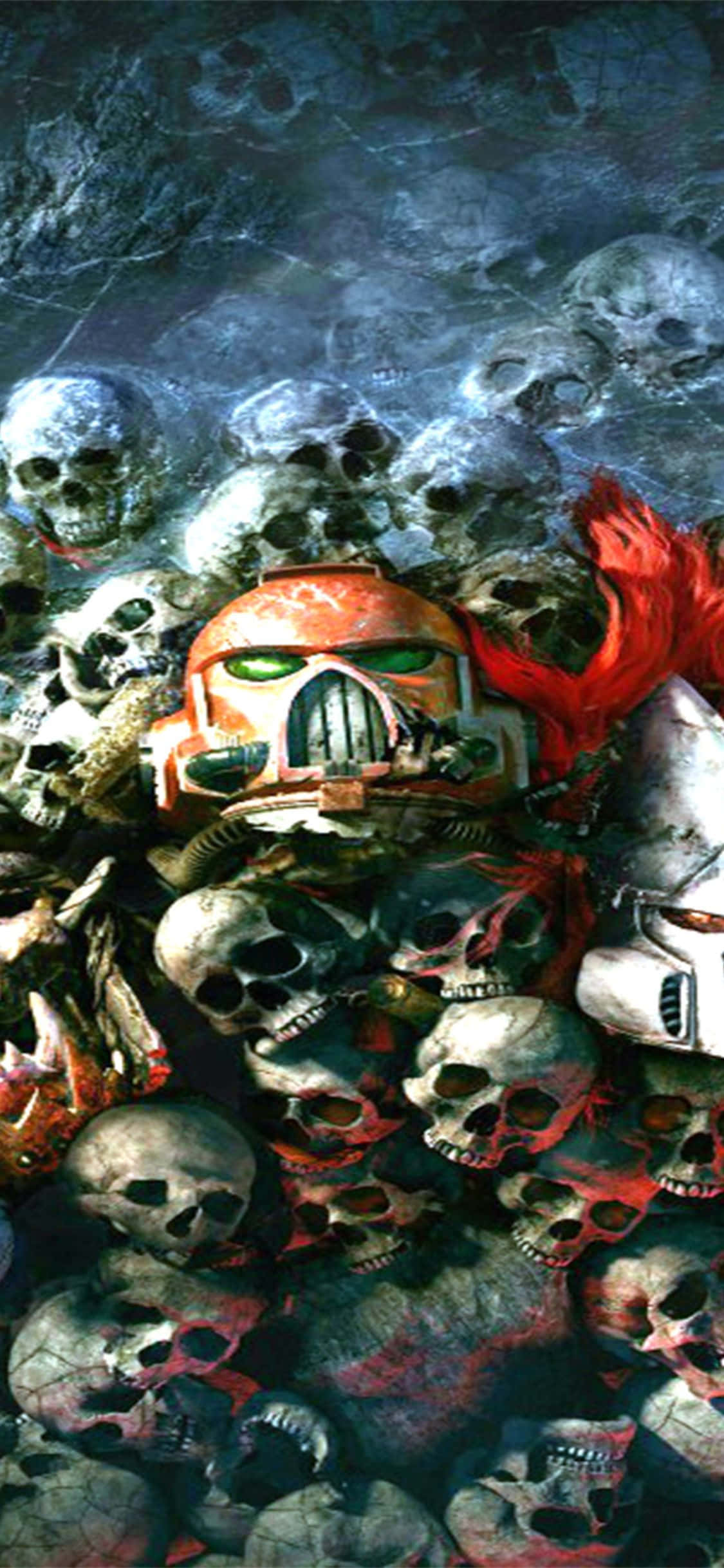 Luptați într-o lume post-apocaliptică cu iPhone Xs Dawn Of War III Fundal