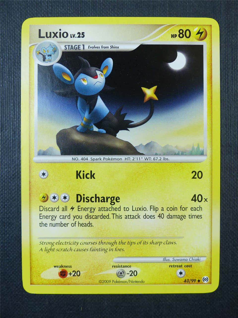 Luxio Pokemon carte de joc fundal albastru Fundal