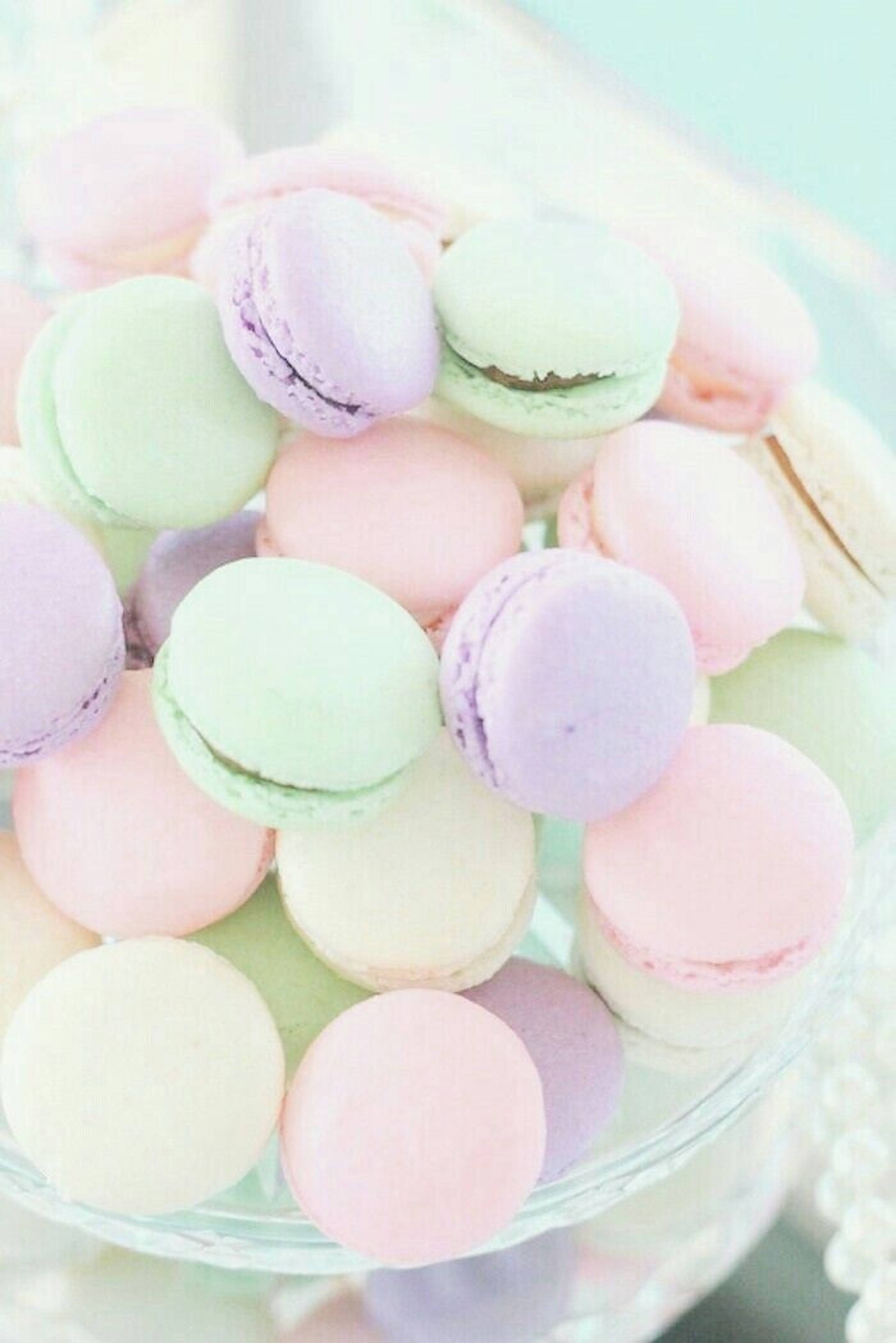 Macarons franțuzești în culori pastelate de curcubeu Fundal