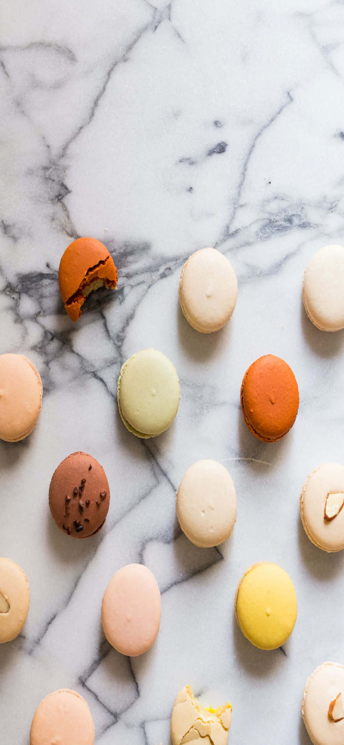 Macarons Pe Fundal Marmorat iPhone X Fundal