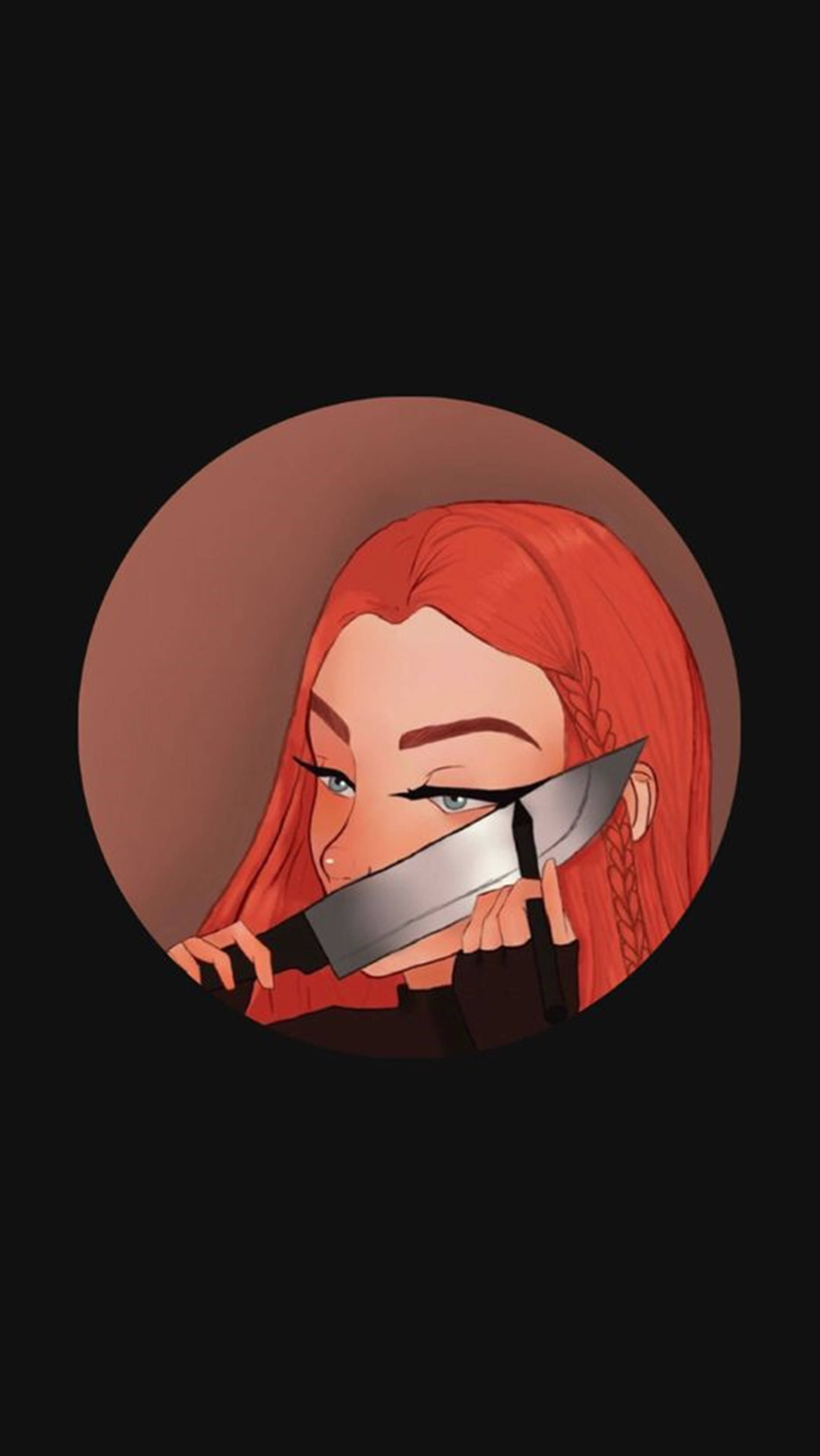 Machiaj Baddie cu Cuțit PFP Unic Cool Fundal