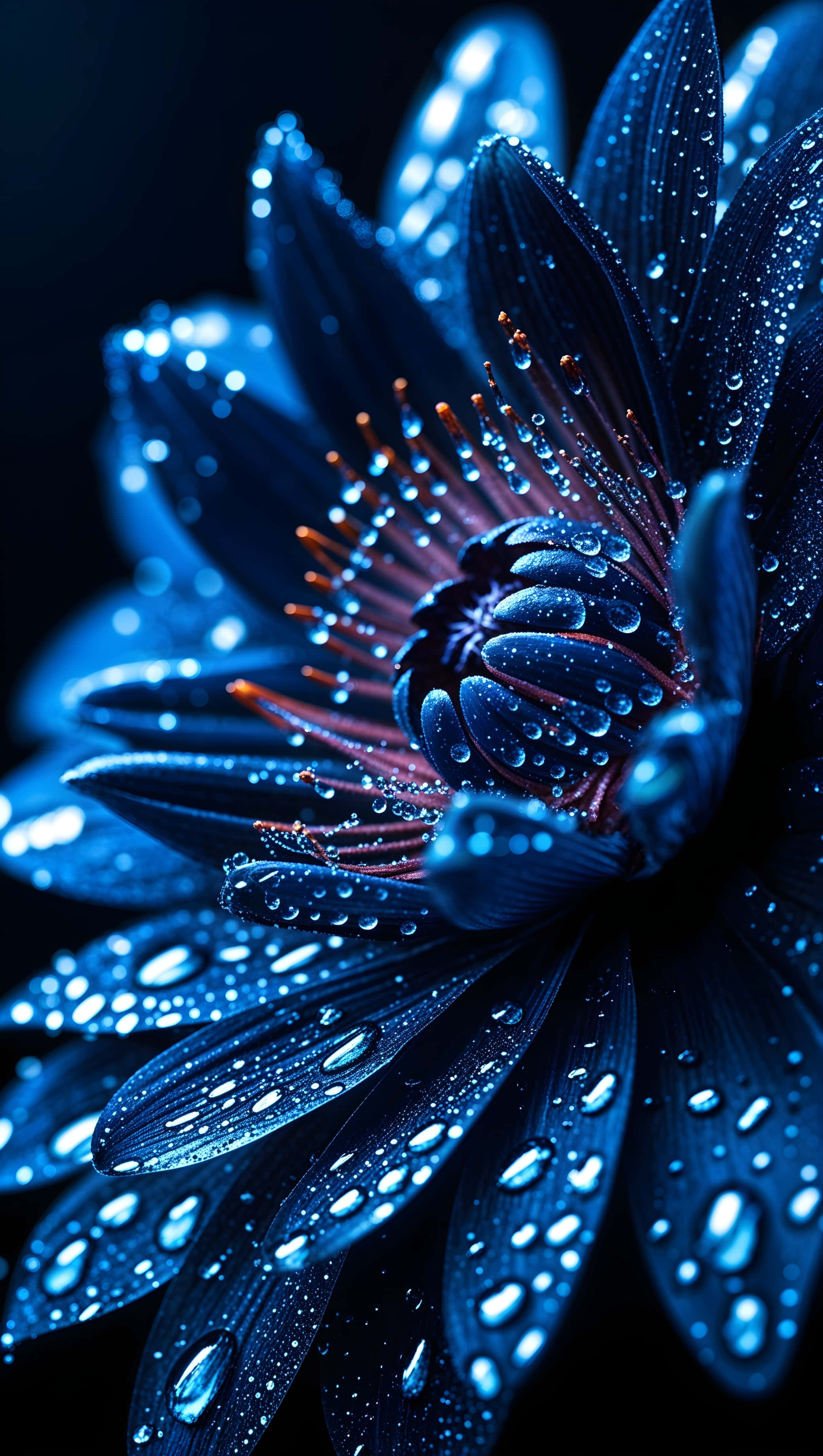 Macro floare albastră profundă Fundal