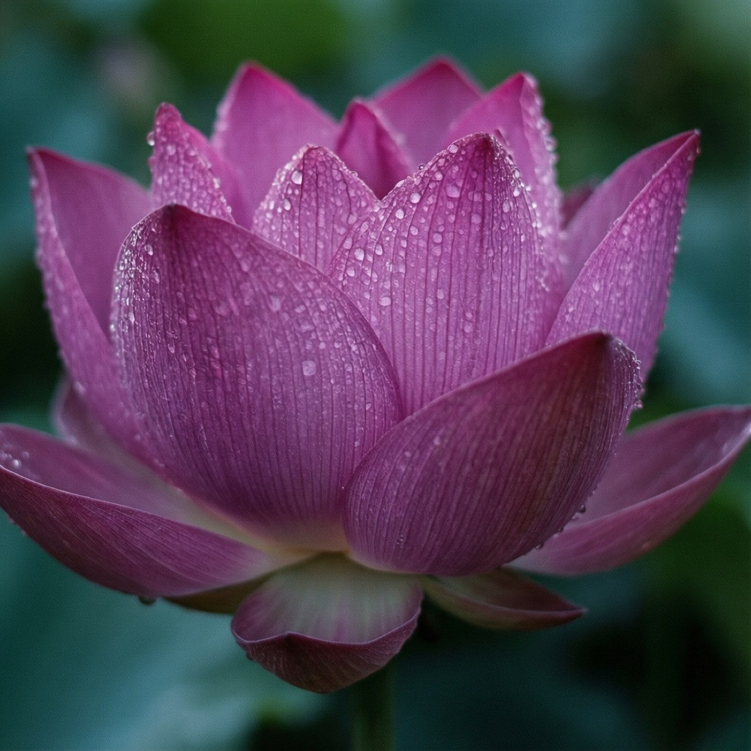 Macro Lotus Cu Picături De Rouă Fundal