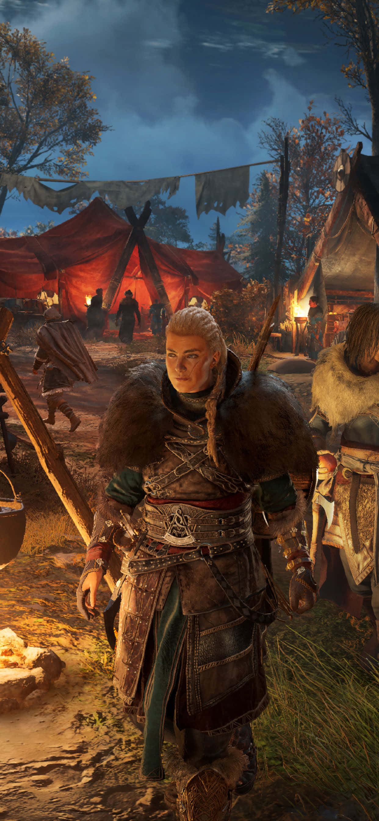 Magnifica Eivor Varinsdottir iPhone Xs Max Assassin's Creed Valhalla Fundal