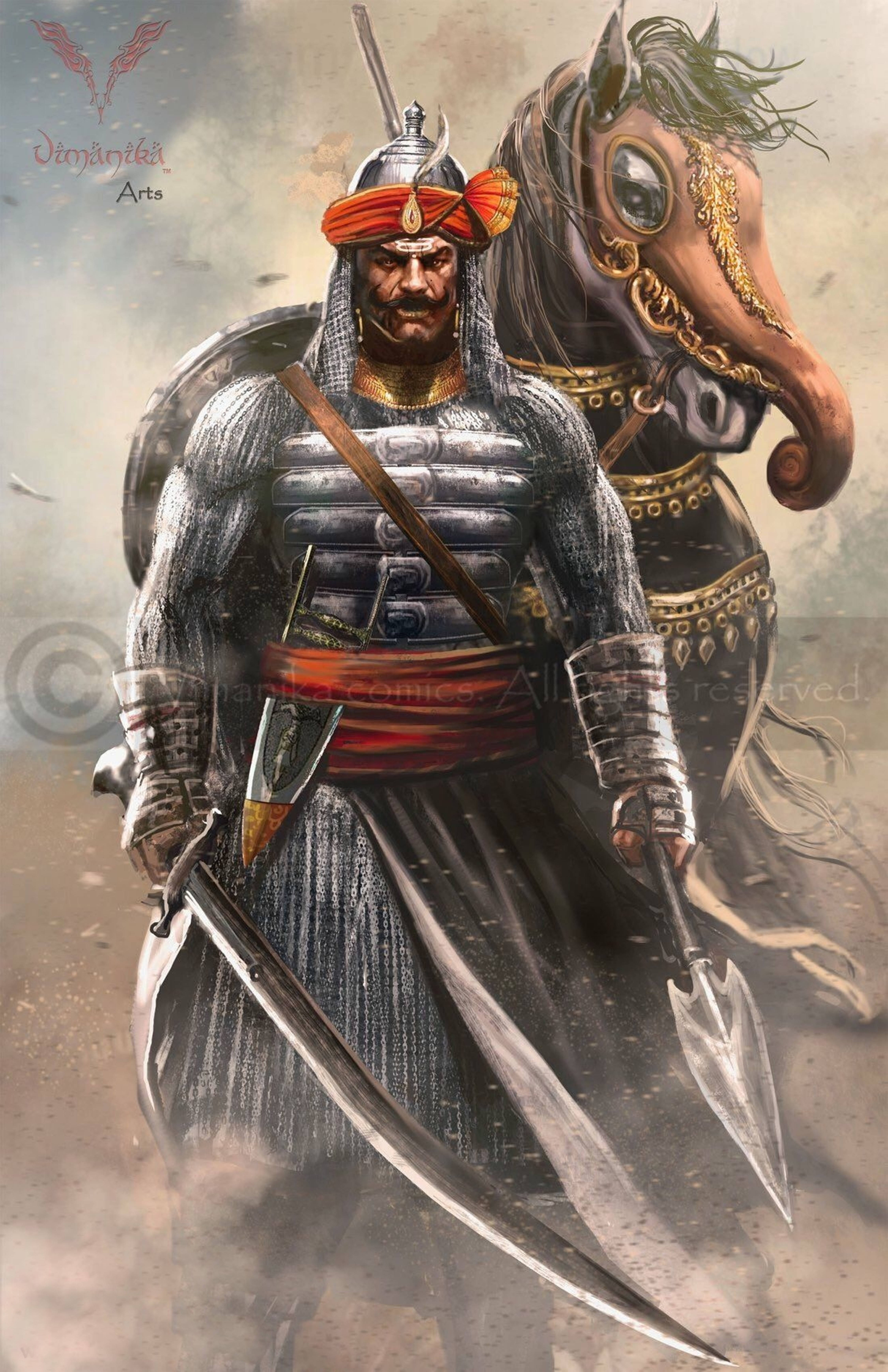 Maharana Pratap Artă Imaginativă 4K Fundal