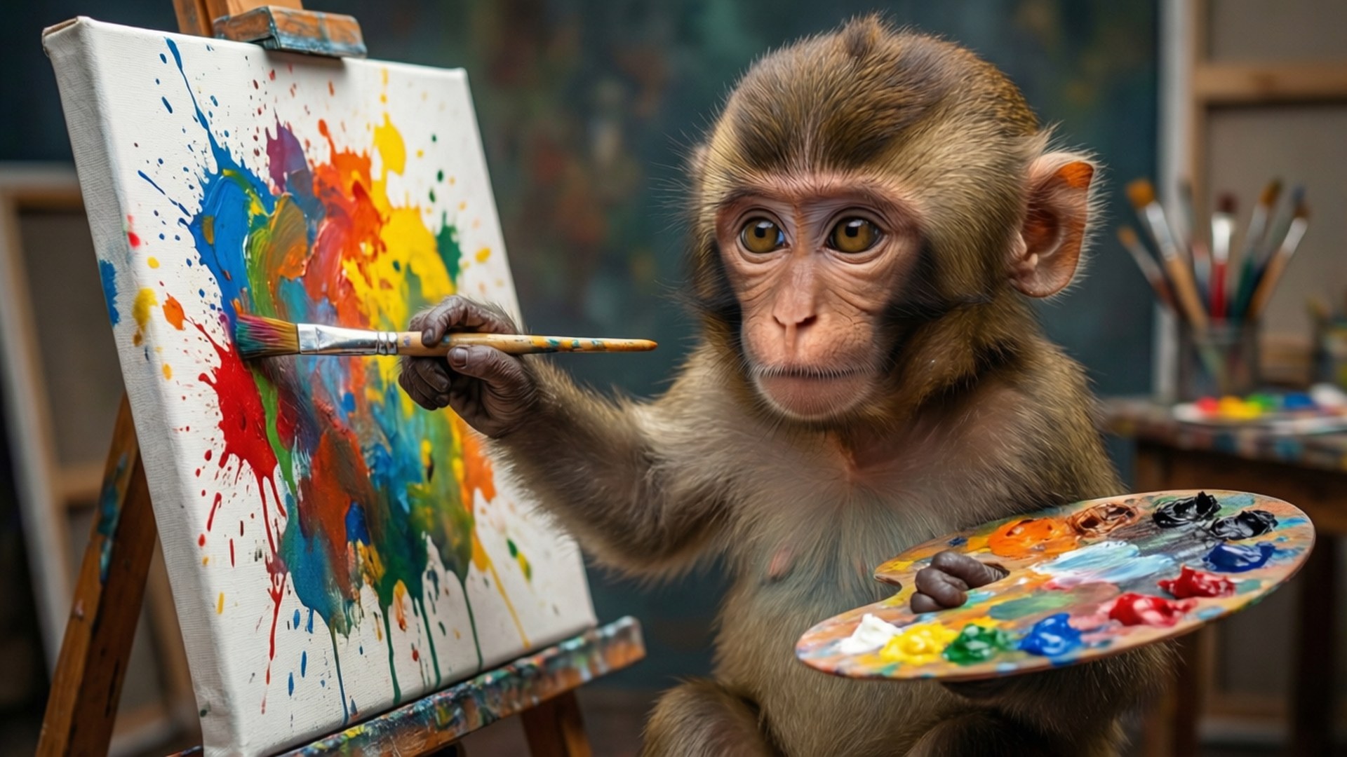 Maimuță Artist Fundal