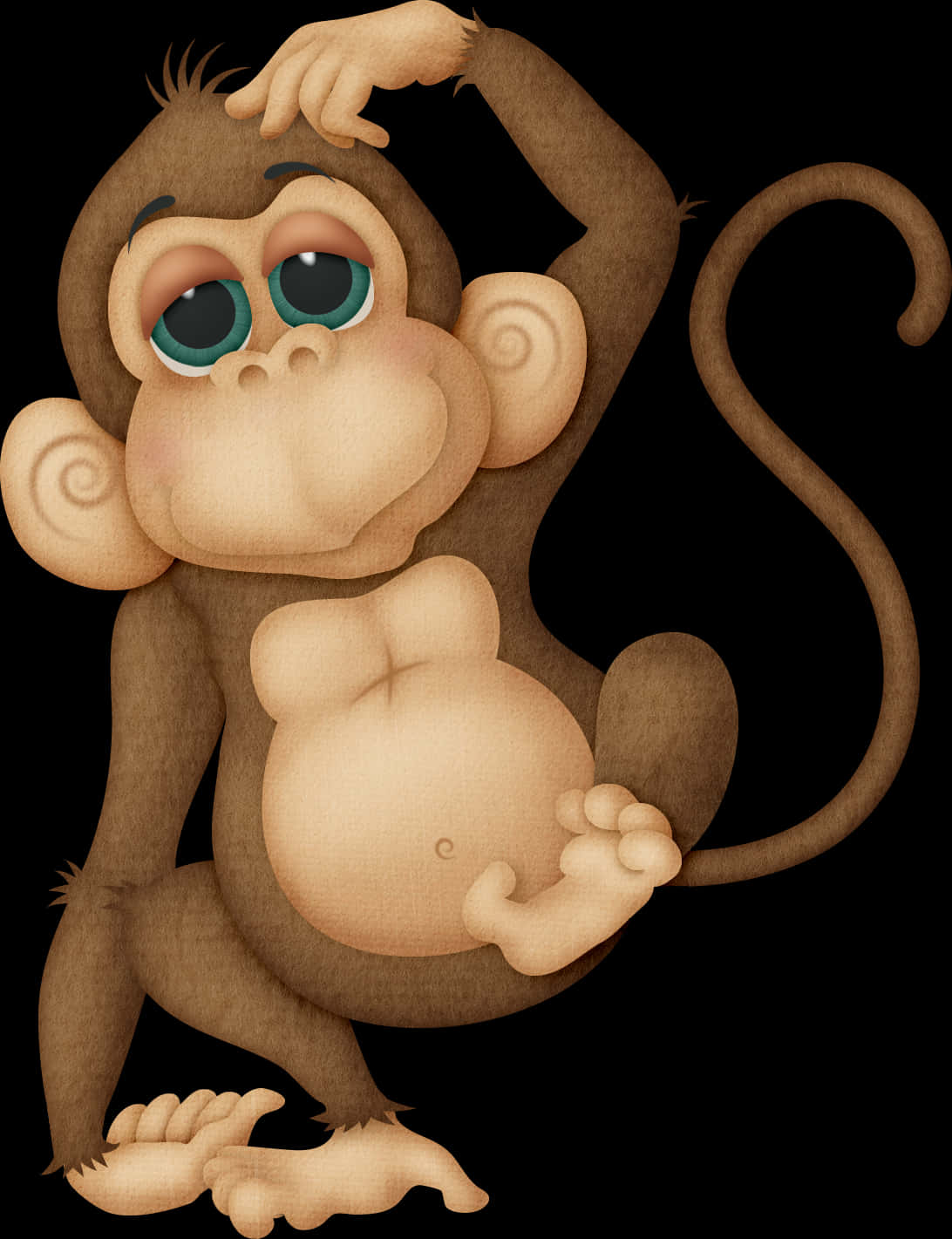 Maimuță desenată animată curioasă Fundal