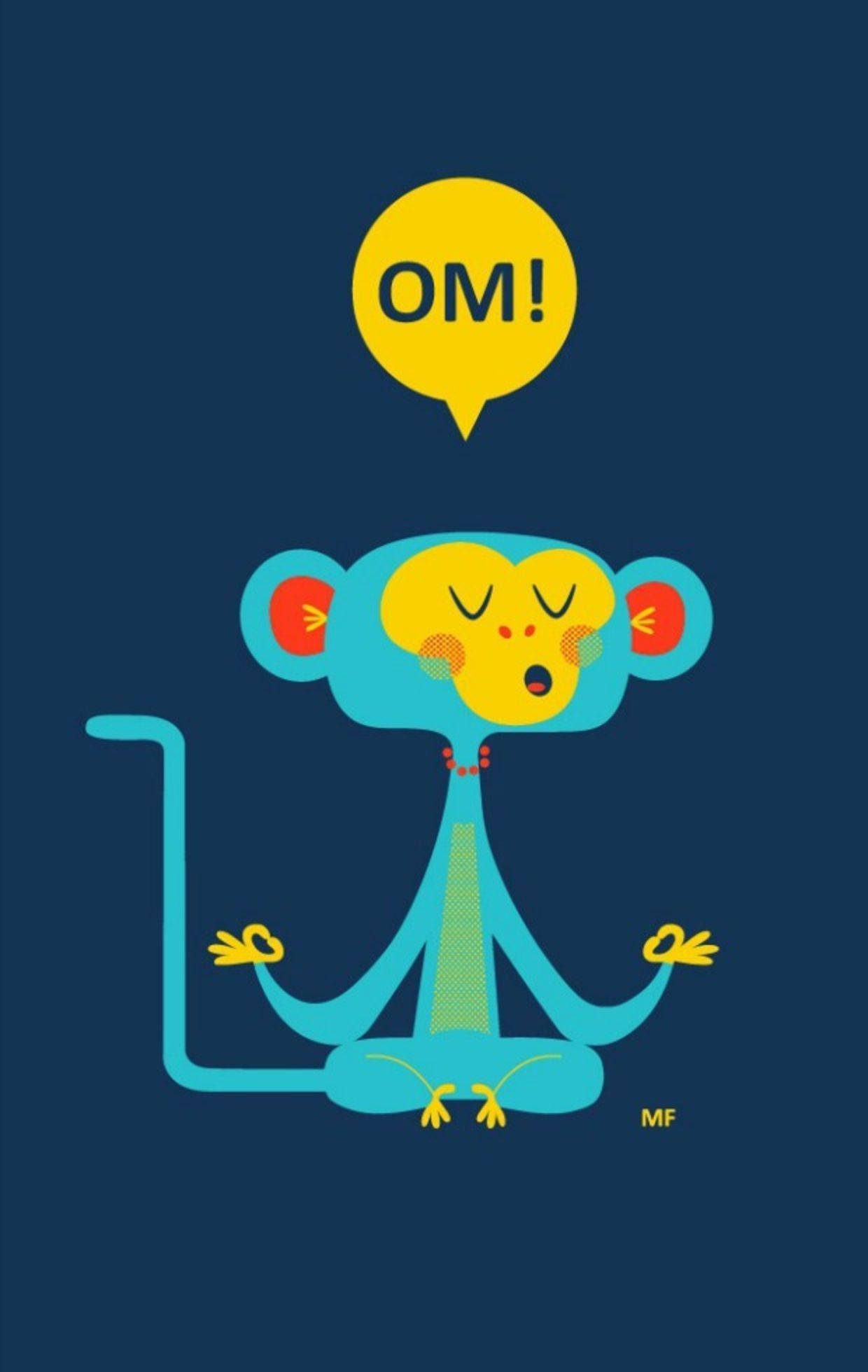 Maimuță drăguță în meditație grafică Fundal