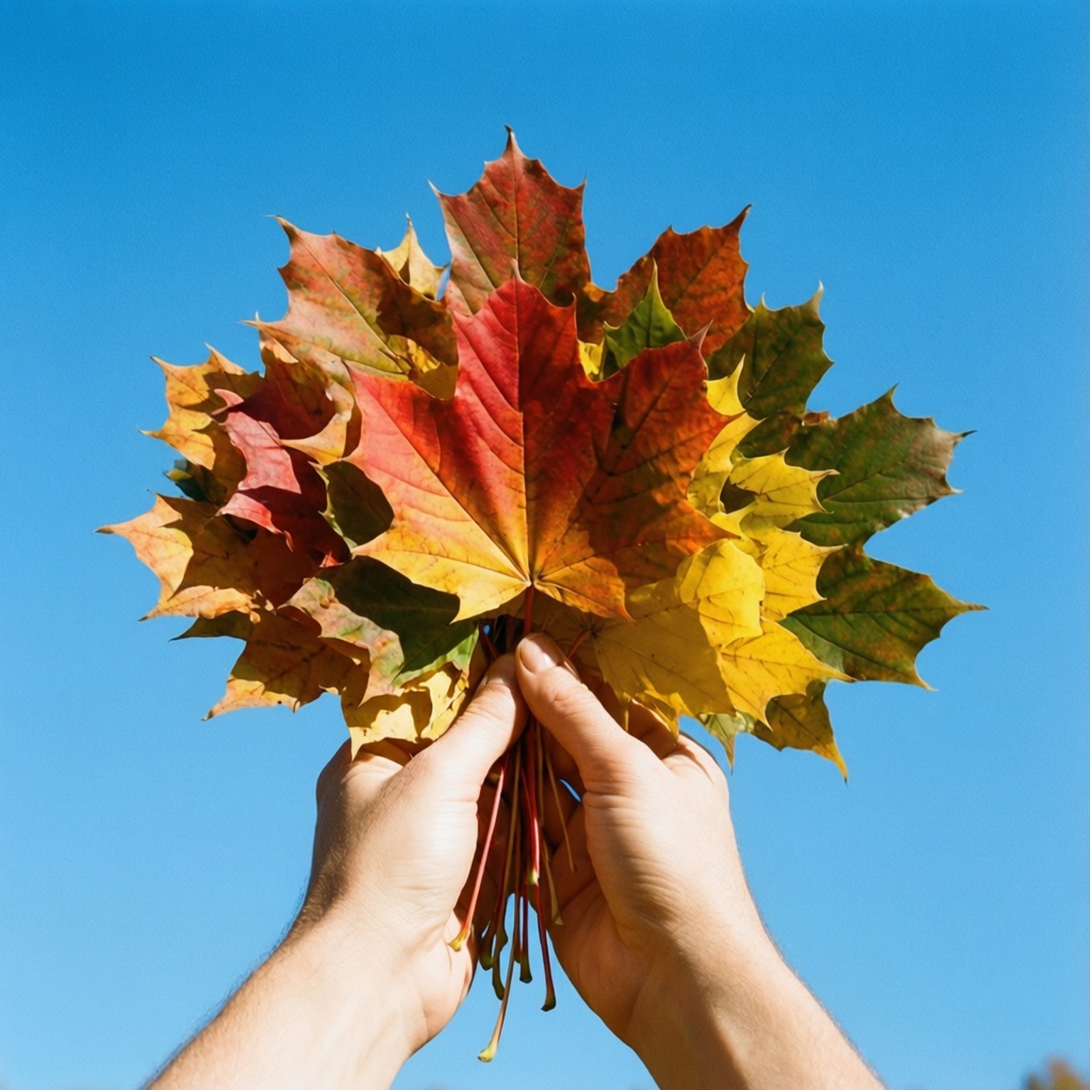 Mâini cu frunze de arțar Fundal